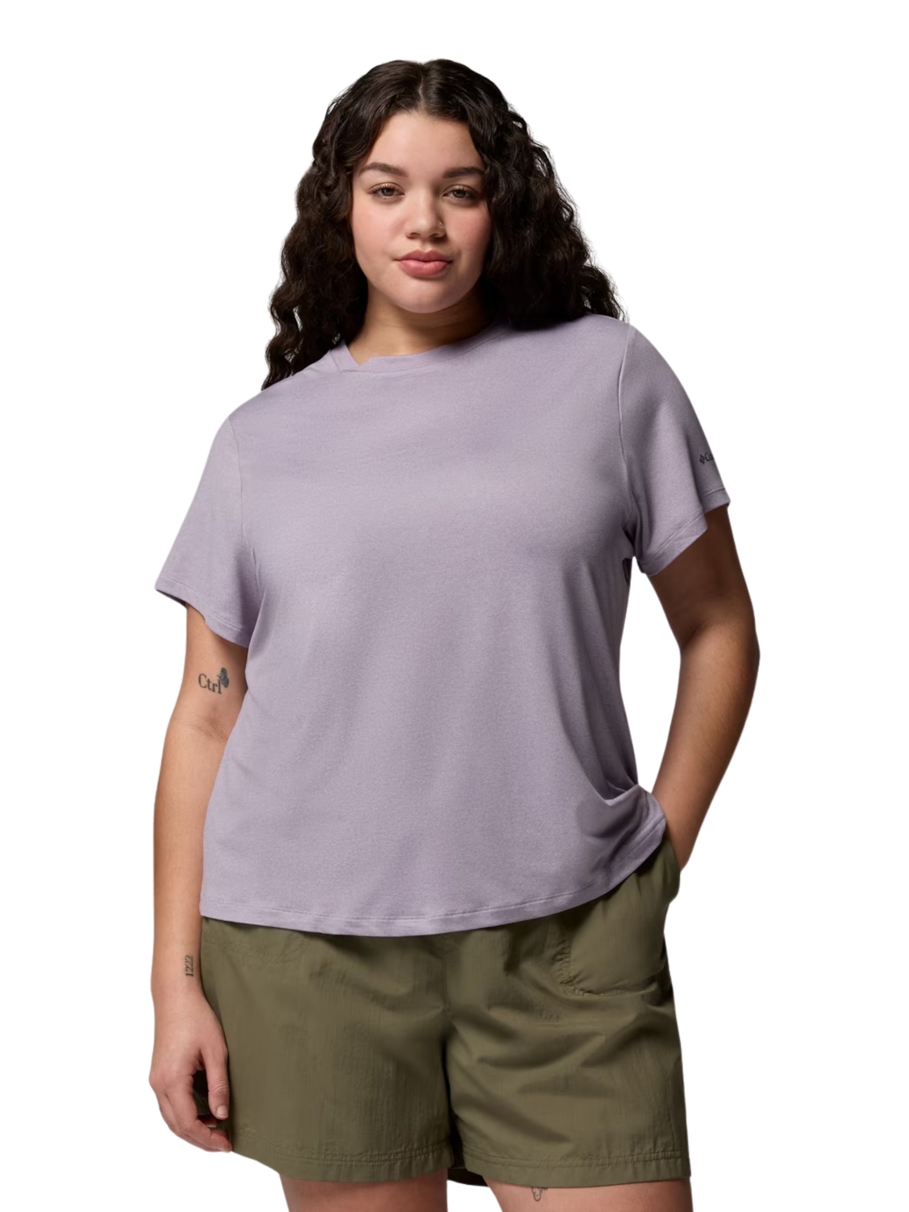 T-shirt à Logo Manches Courtes Parsons Point Taille Plus - Lavender Pearl Heather