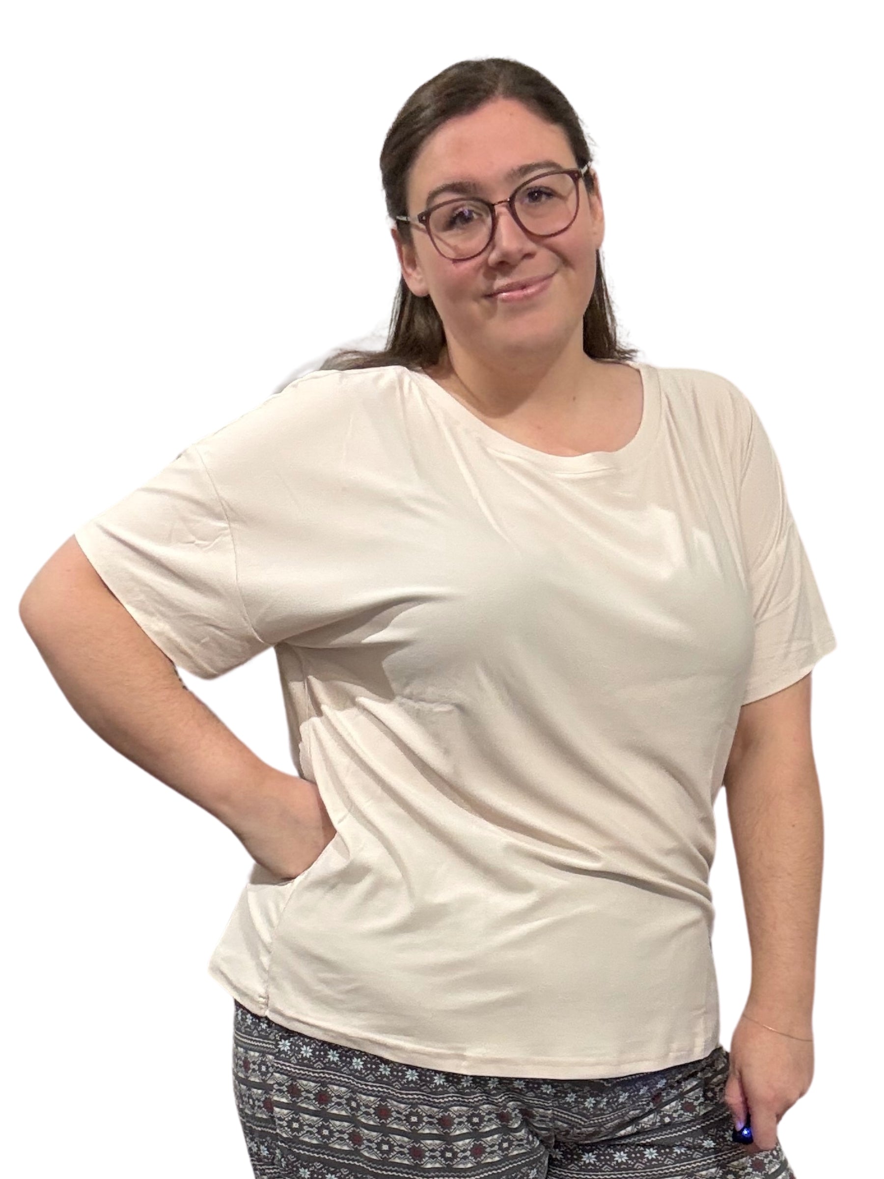 T-Shirt Taille Plus (Beige) de Cool Girl