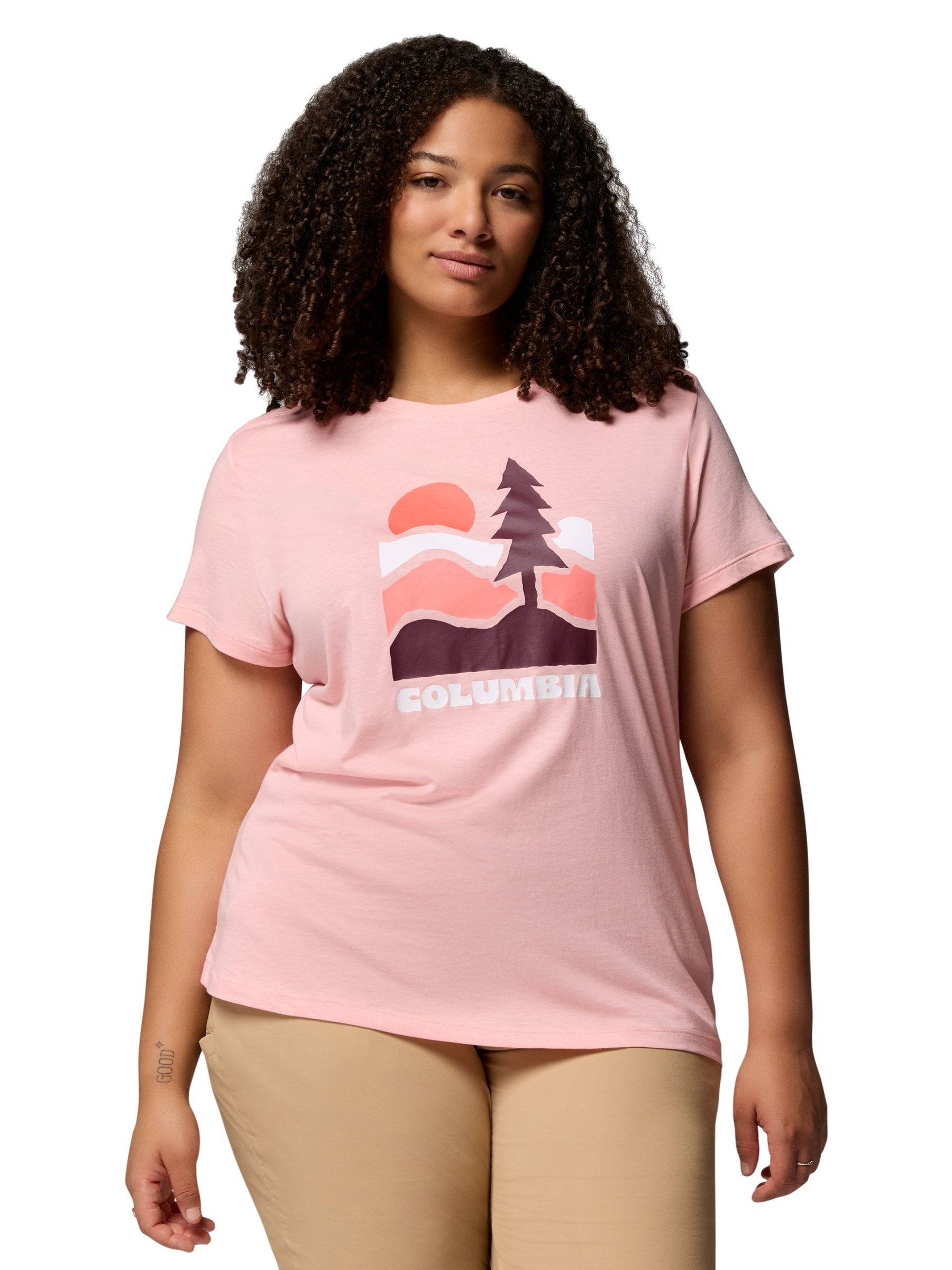T-Shirt Ajusté Graphique Ruby Springs Taille Plus - Pink Sand, Get Hiked