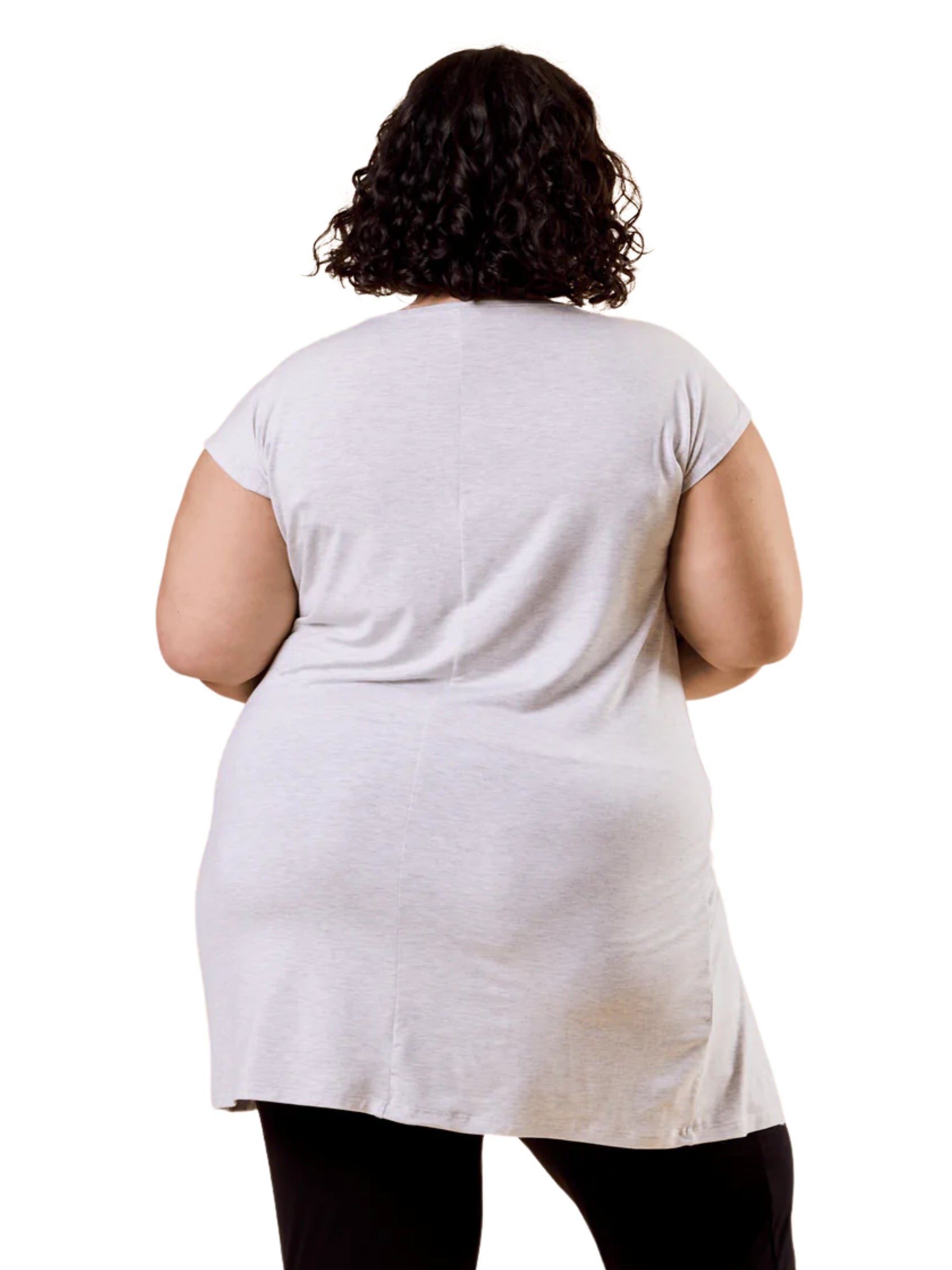 Tunique à Fente Taille Plus - Brume