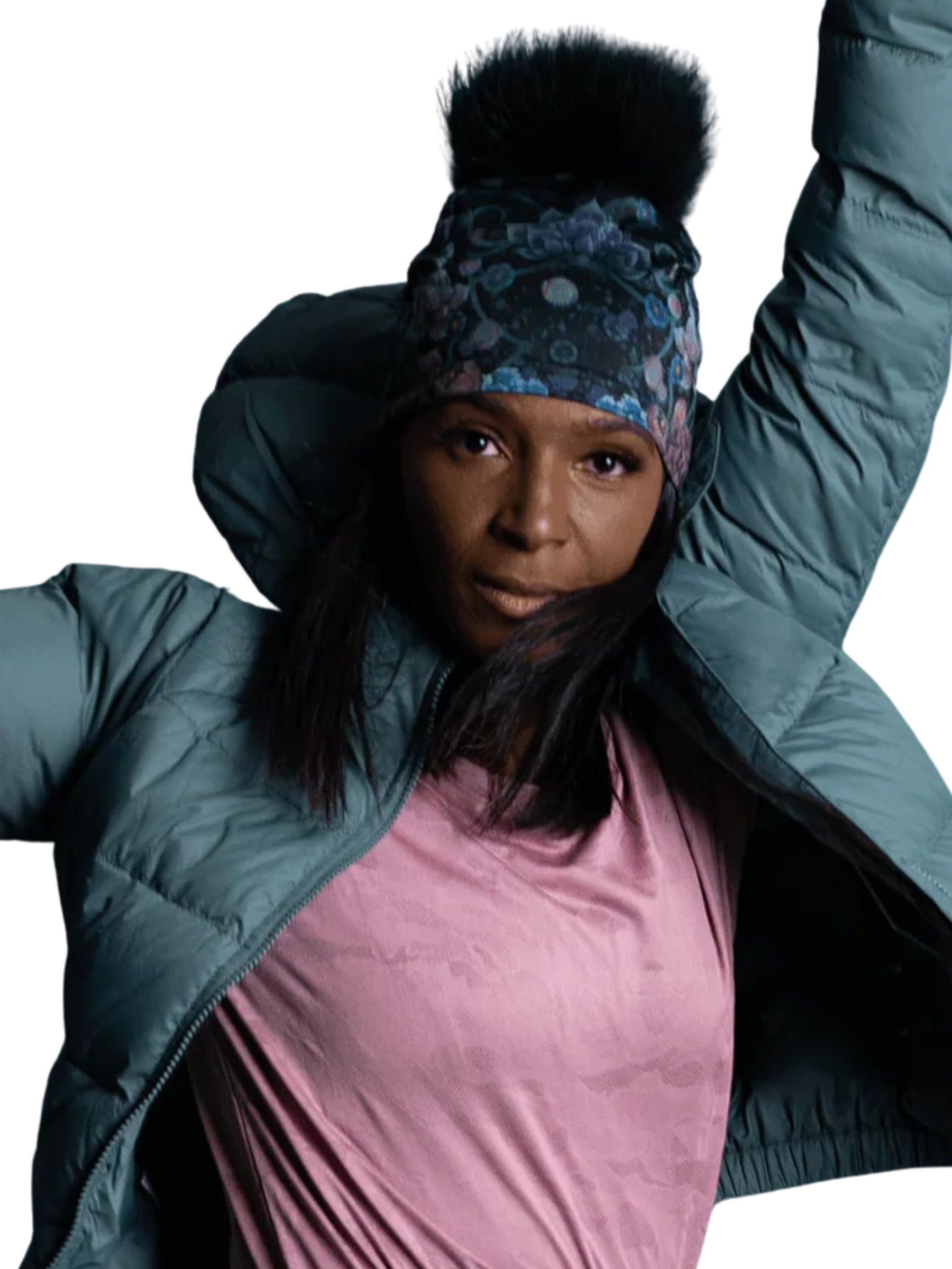 Tuque Flora avec Pompon Amovible - Noir