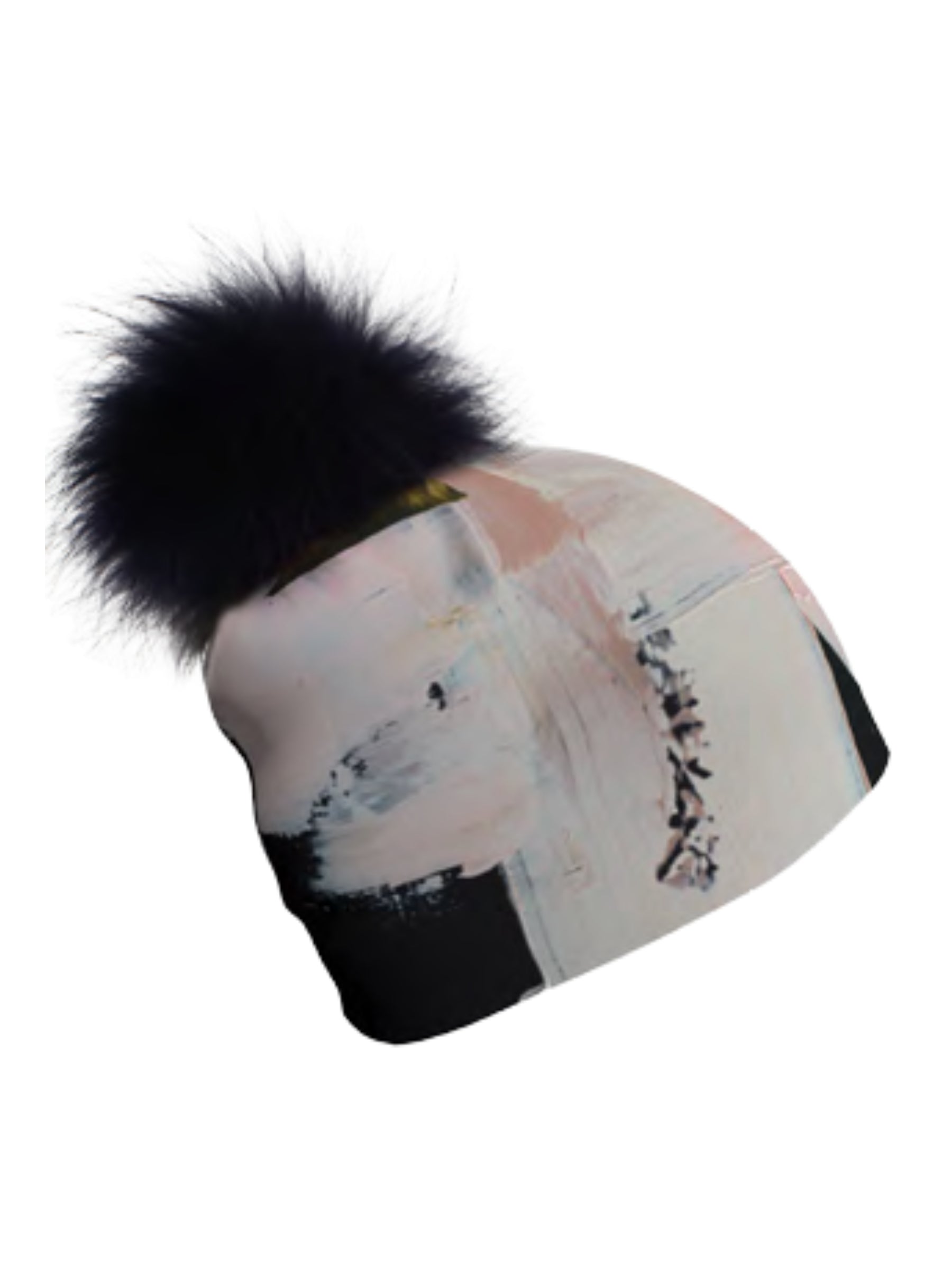 Tuque Modern Quilt avec Pompon Amovible - Rose