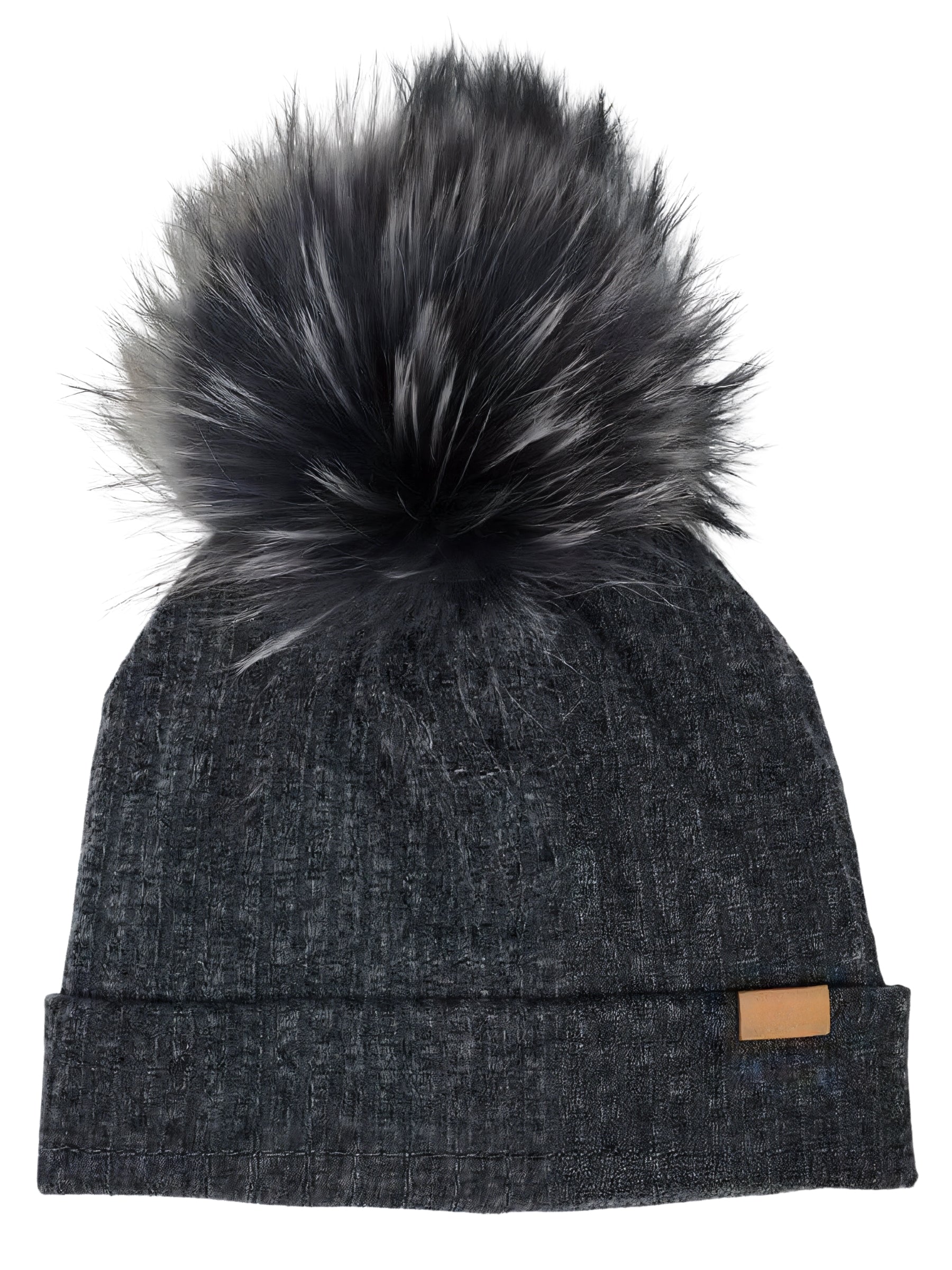 Tuque à Rebord - Charbon (Pompon charbon)