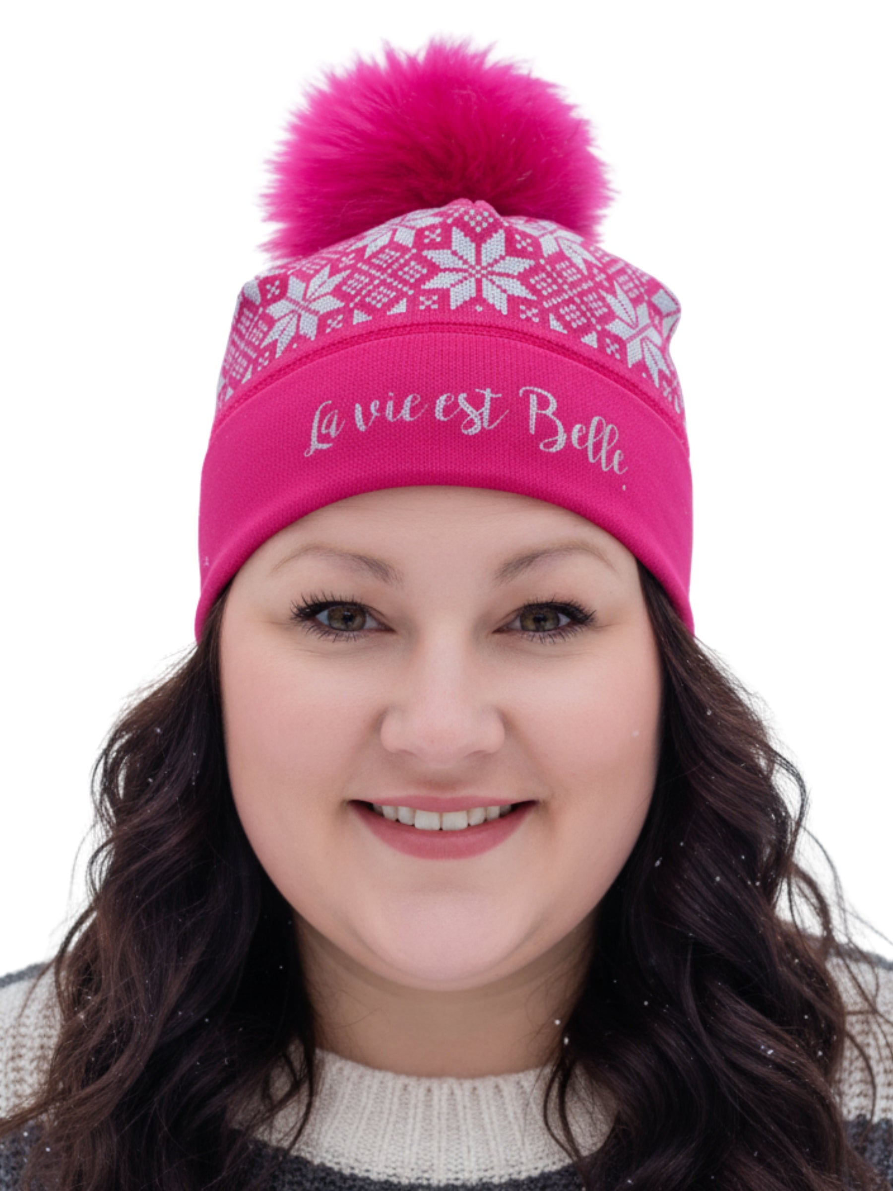 Tuque Flocons - Magenta