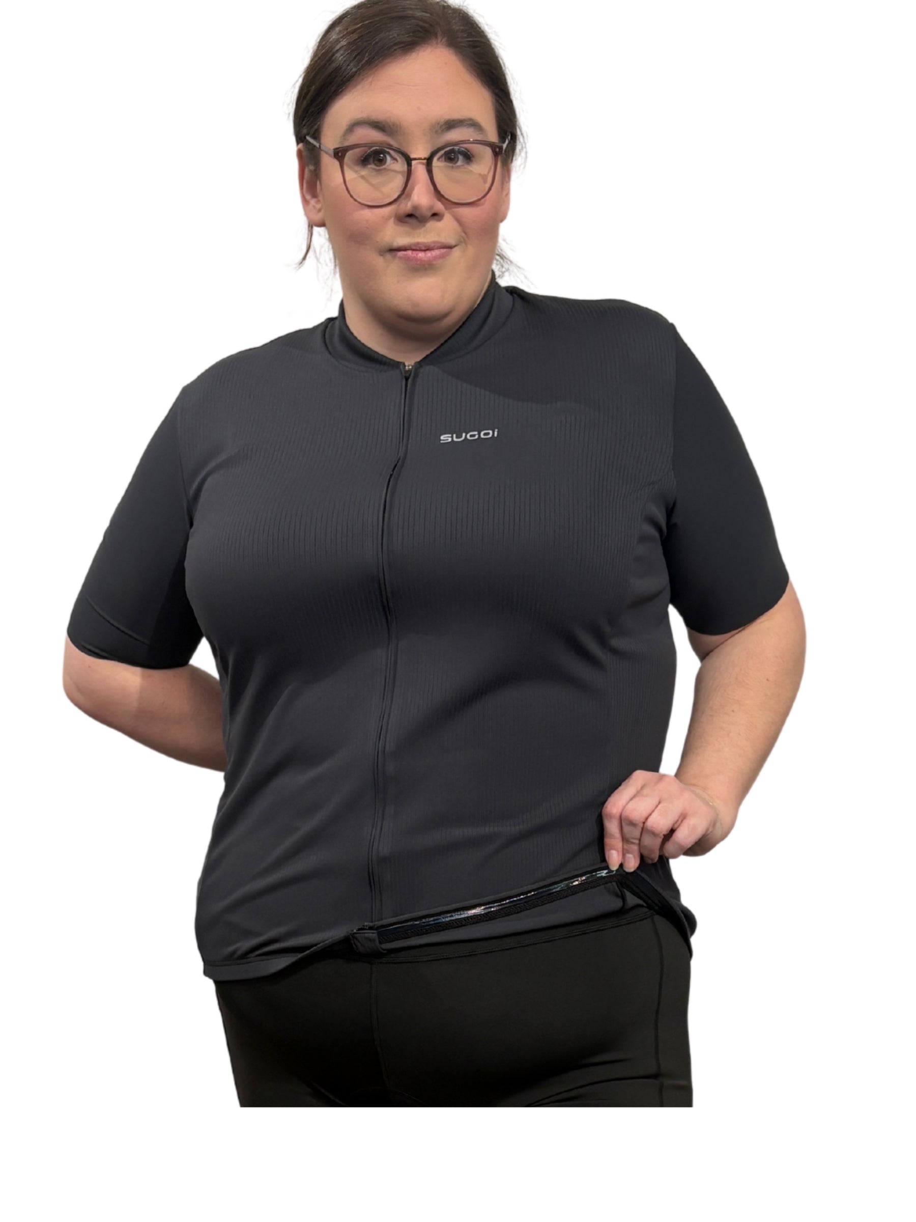 Essence Plus Size Cycling Jersey - Black