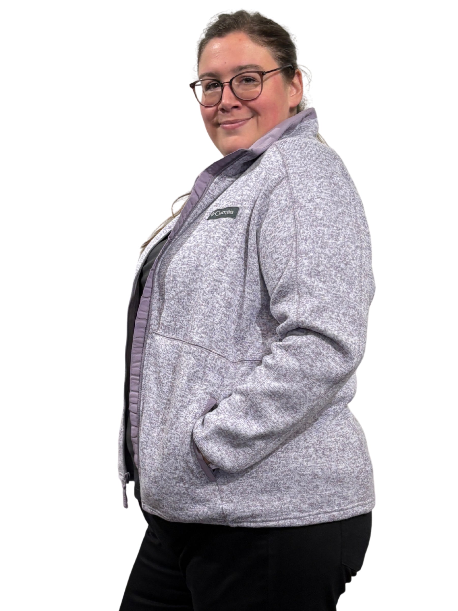 Sweater Weather II Plus Size Fleece Jacket - Shale Purple Heather