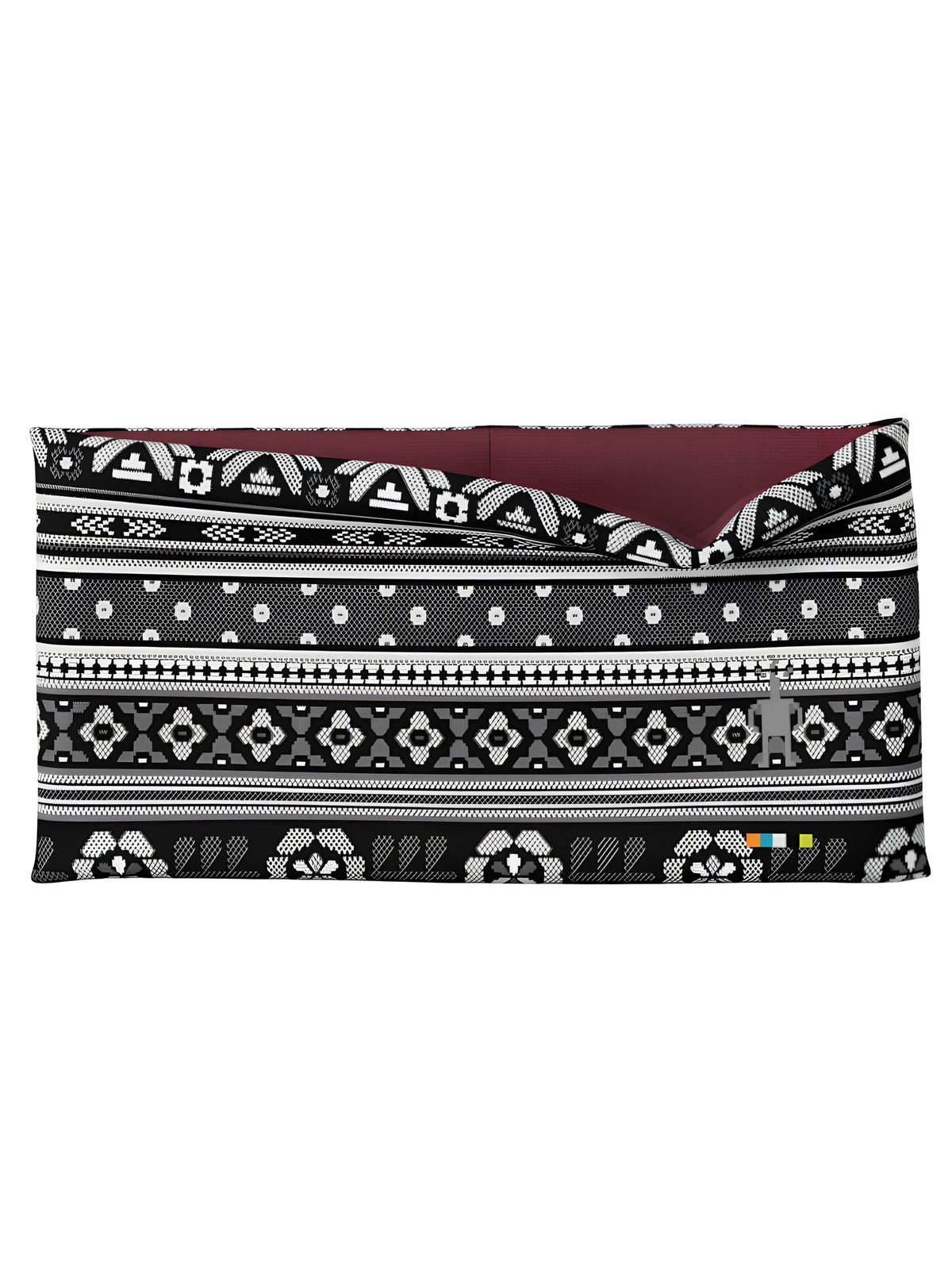 Reversible Merino Wool Thermal Headband - Black Fair Isle Fun