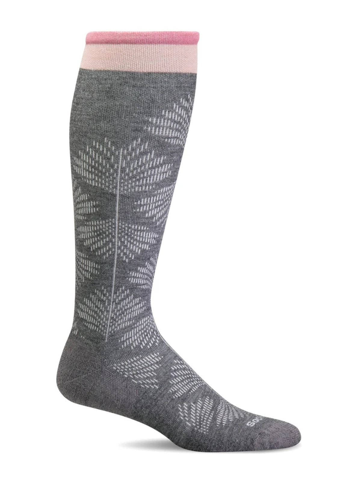 Bas de Compression Graduée Modérée Full Floral Mollets Larges - Charcoal