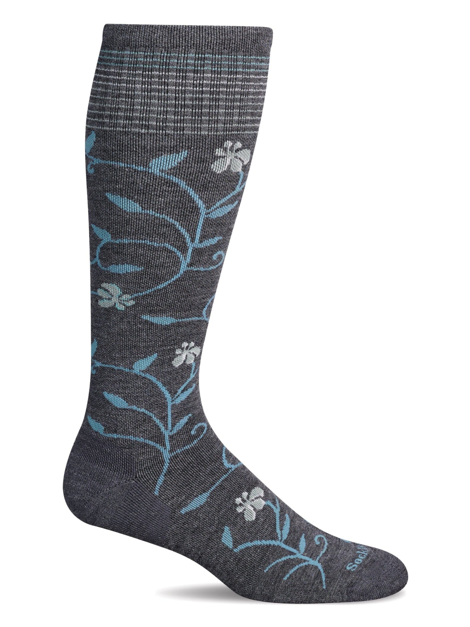 Full Sun Moderate Graduated Compression Calf Sleeves Wide - Charcoal