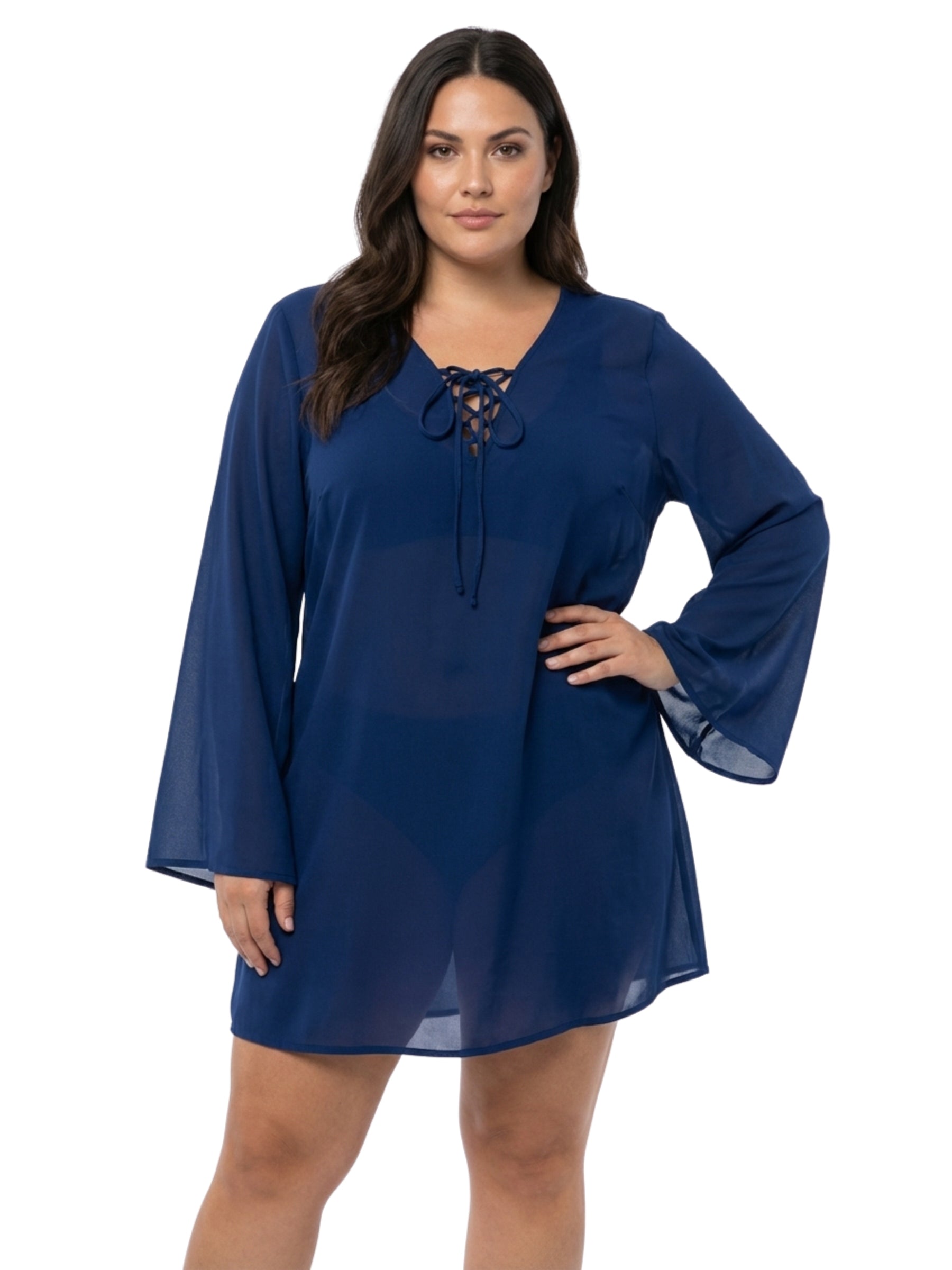 Cache-Maillot Beachcomber Taille Plus - Marine