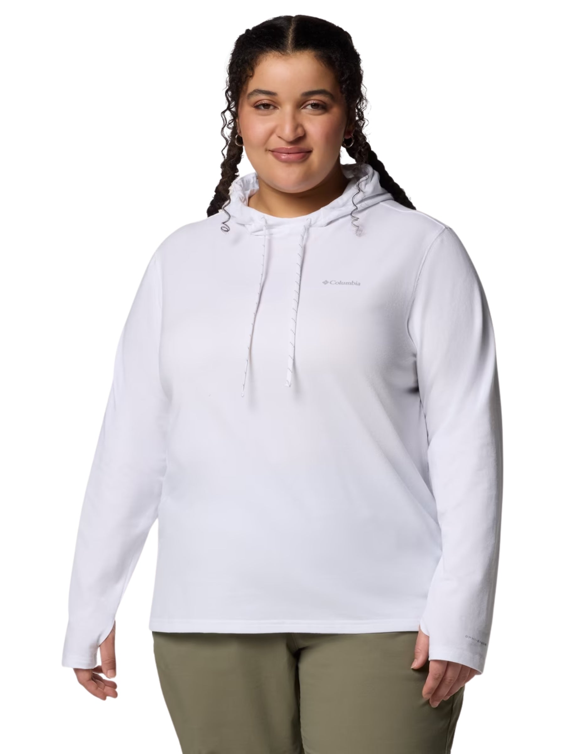 Chandail à Capuchon Sun Trek II Taille Plus - Blanc