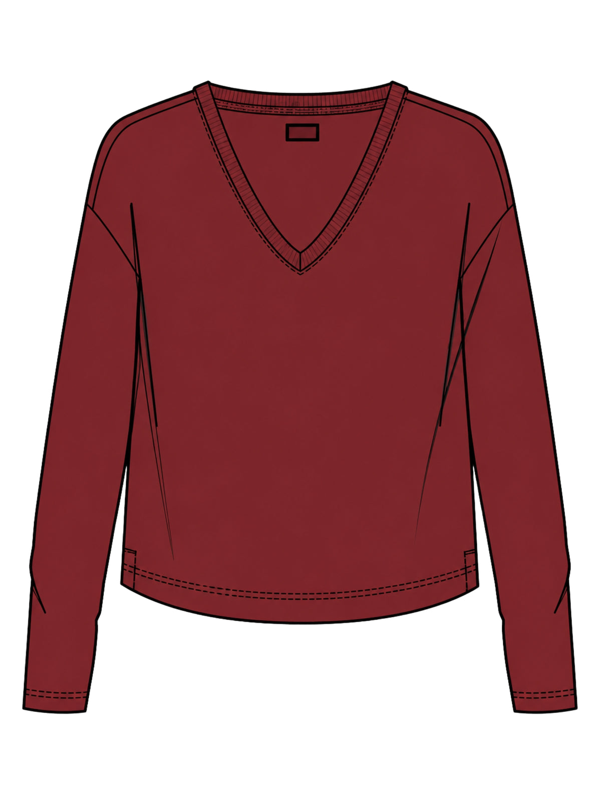 Daniela Falls Plus Size Long Sleeve Top - Red Oxide