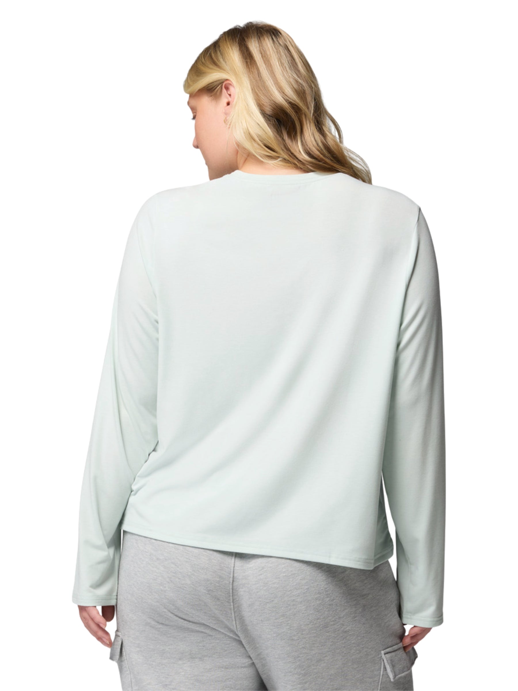 CSC Plus Size Soft & Stretchy Long Sleeve Shirt - Tea Light Heather
