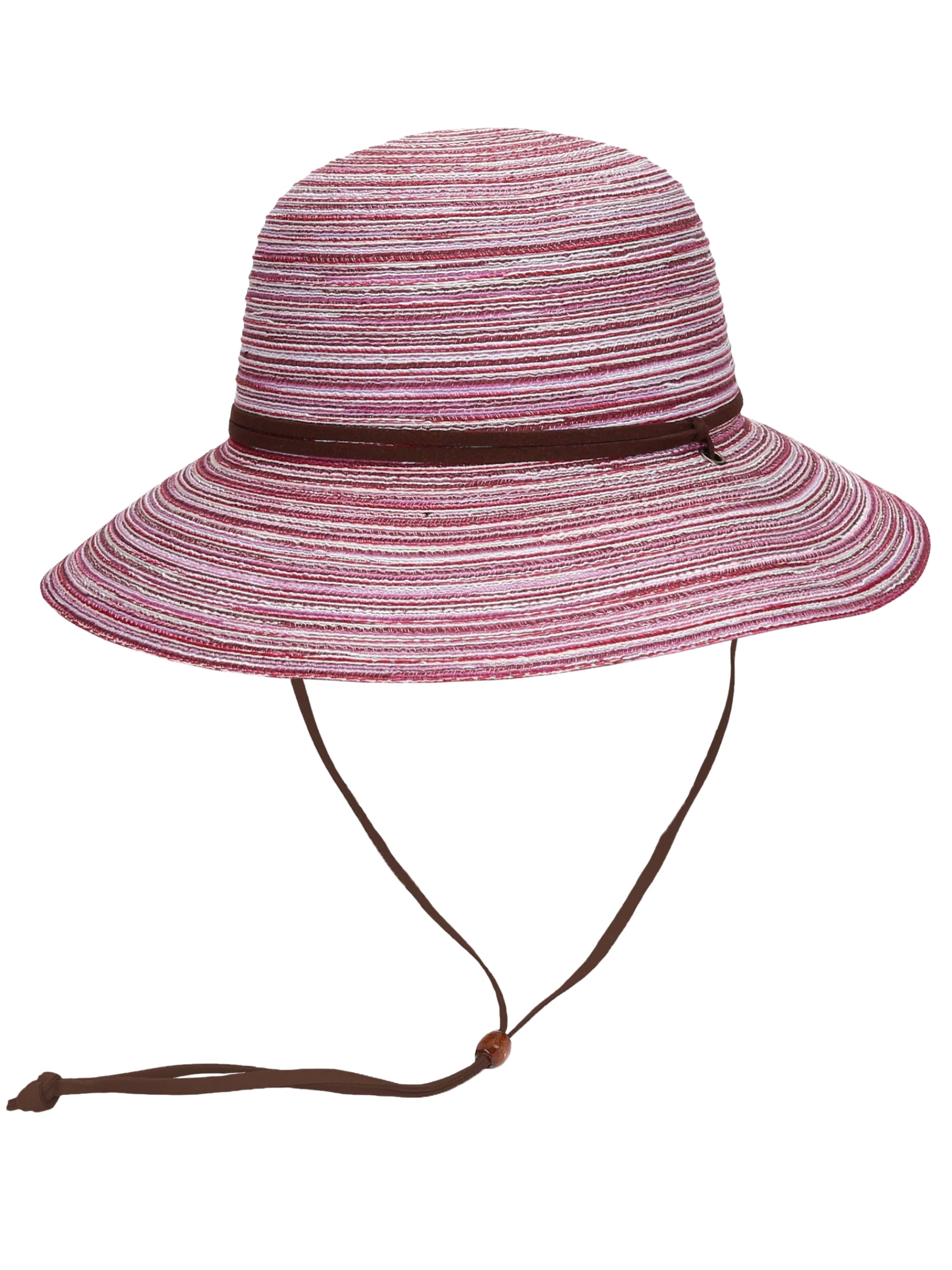 Ladies Breeze Wanderlust Foldable Straw Hat - Berry