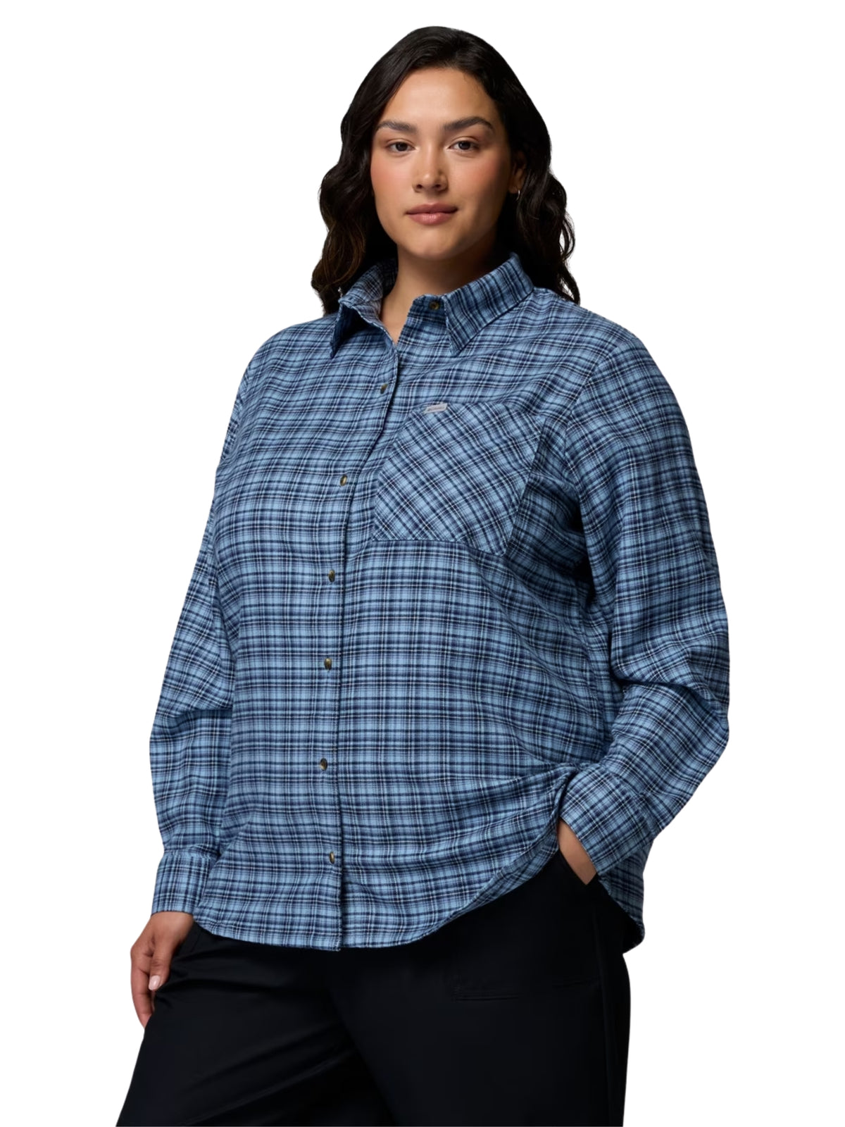 Calico Basin Flannel Shirt Plus Size - Rainy Day & Cozy Check