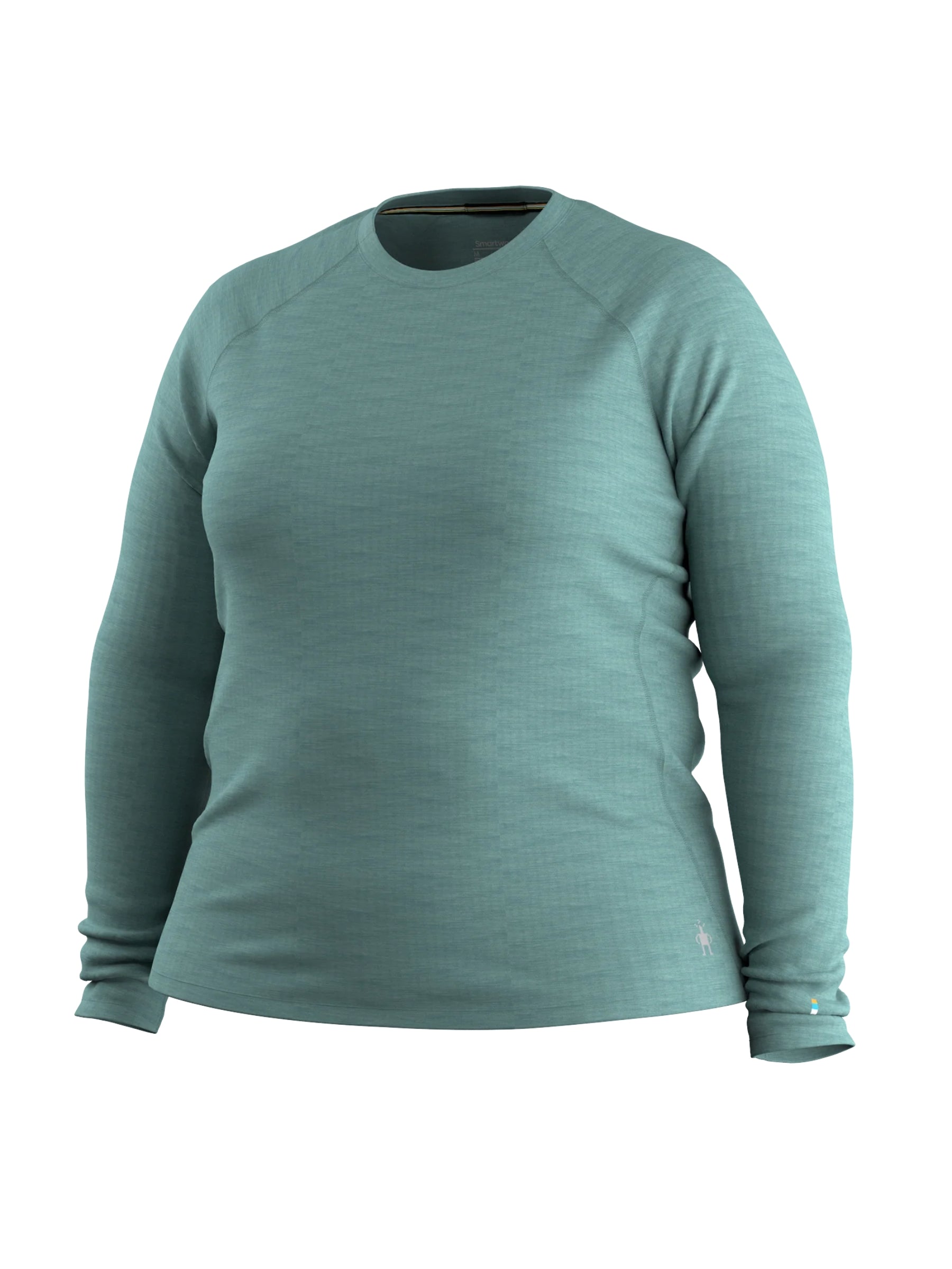 Plus Size Merino Base Layer Top - Dark Teal Heather