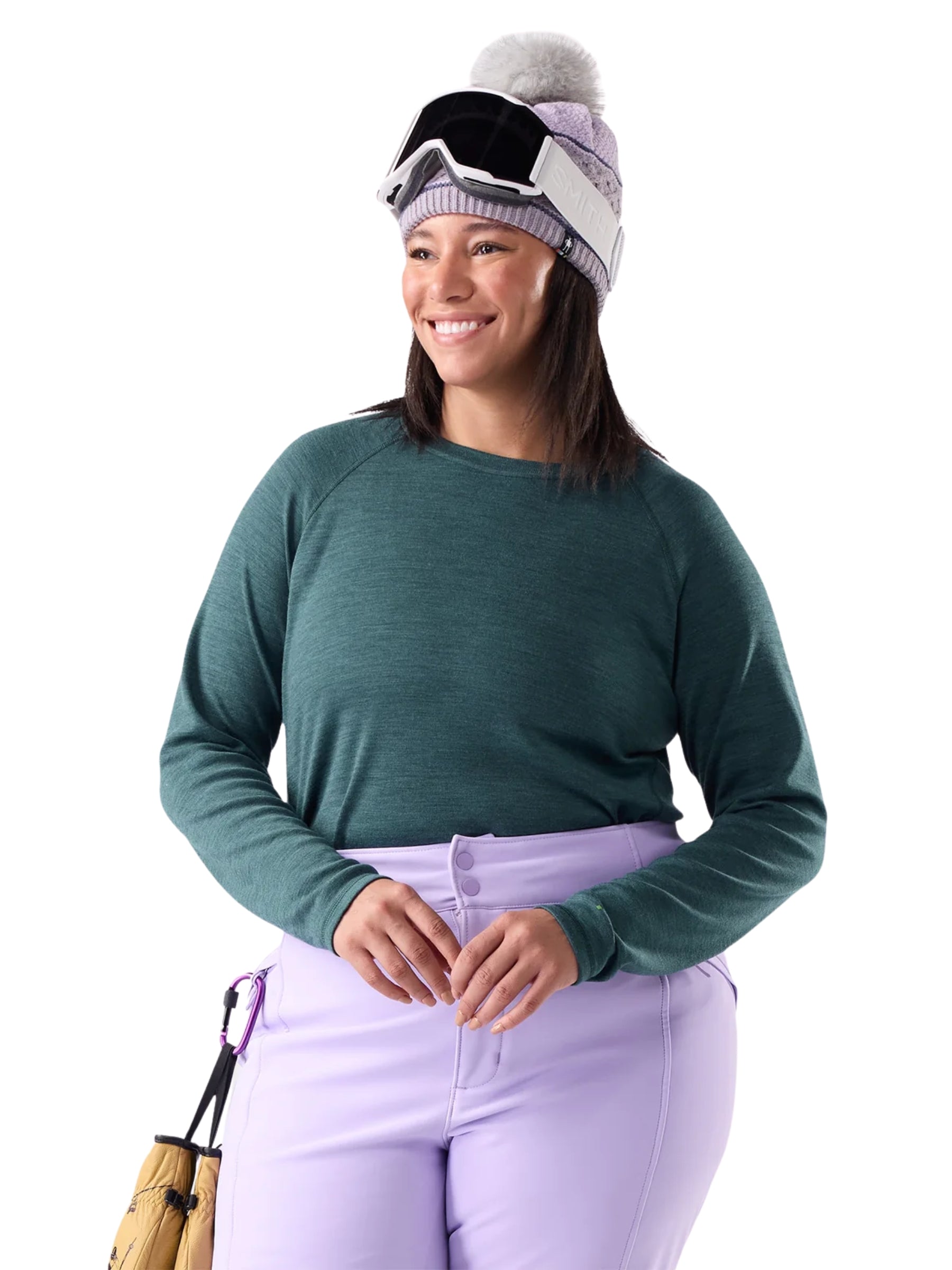 Plus Size Merino Base Layer Top - Dark Teal Heather