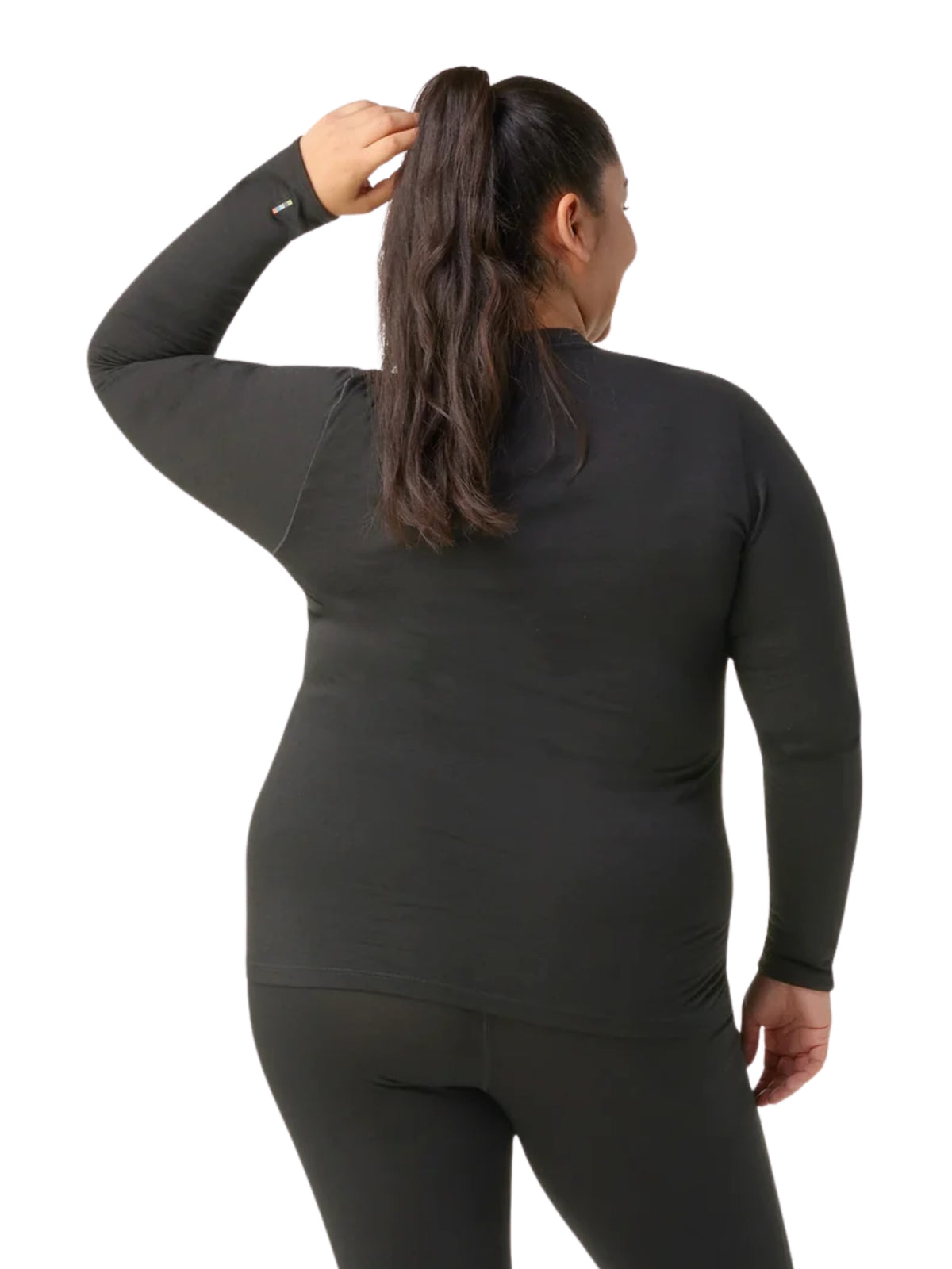 Plus Size All-Season Merino Base Layer Top - Black