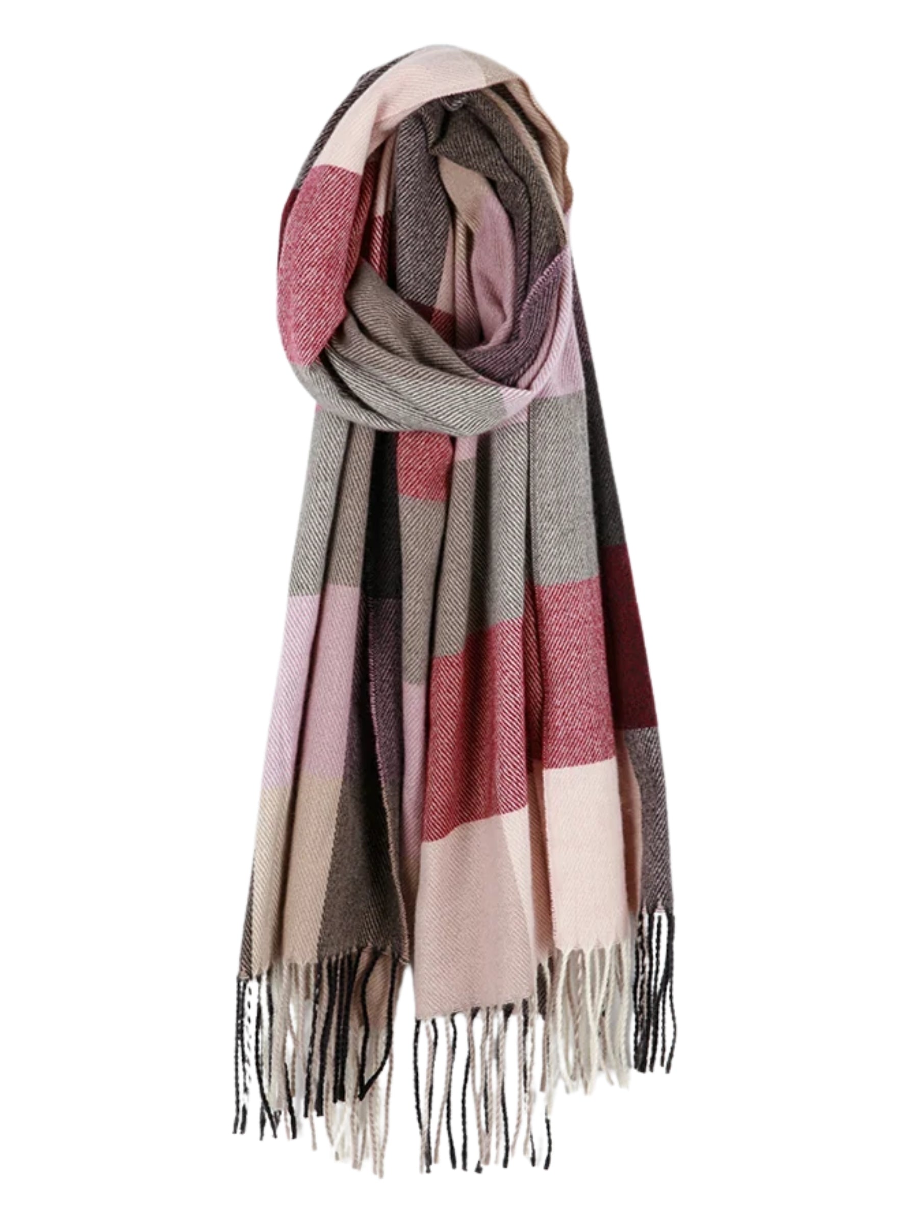 Foulard Chaud Avec Motifs à Carreaux - Lilas