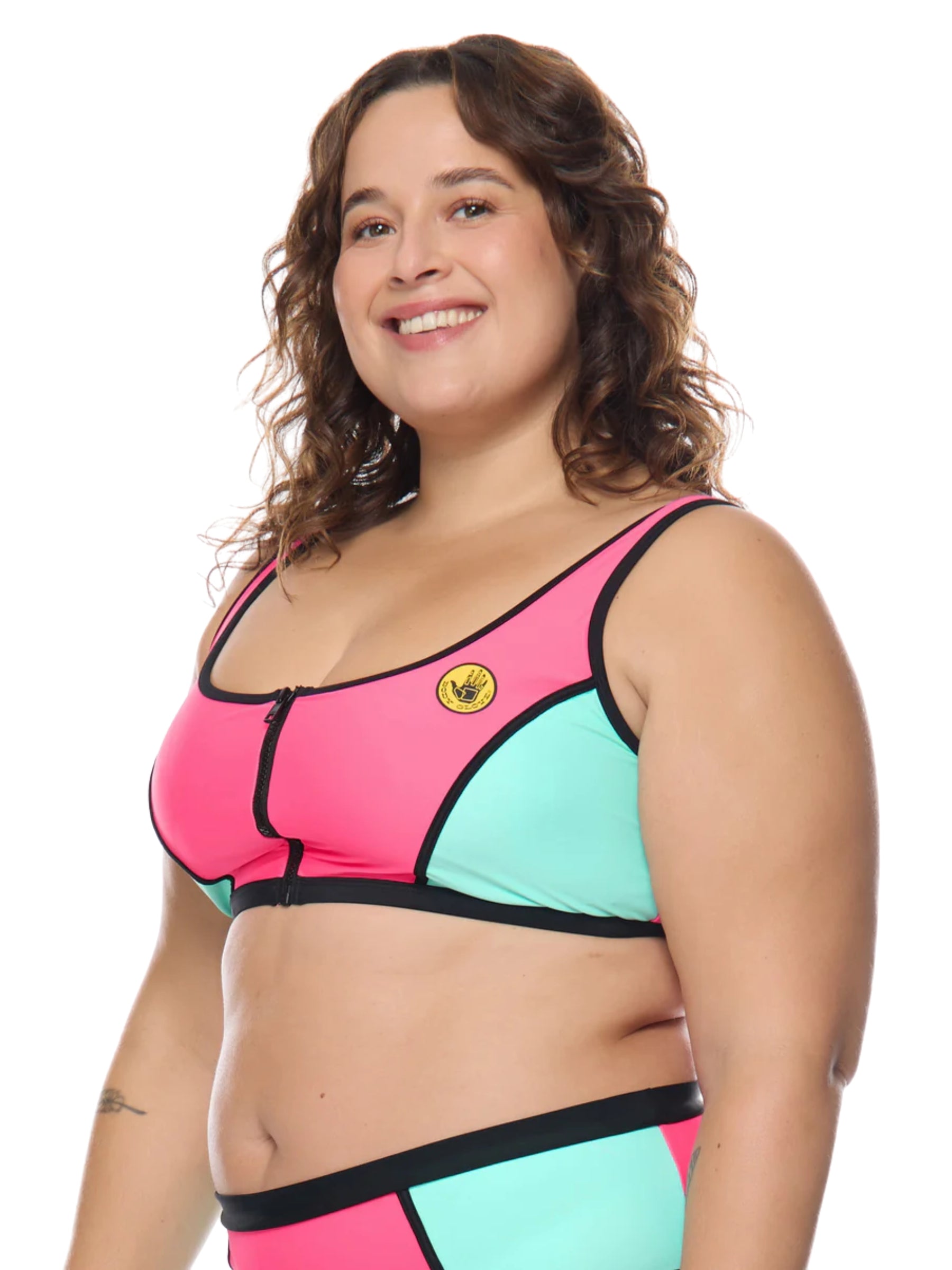 Haut de Maillot de Bain Groove You Spin Me Taille Plus - Bubble Gum
