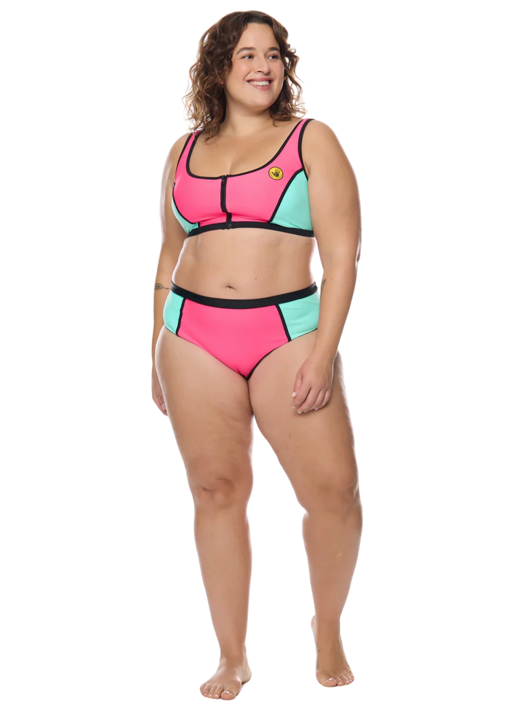 Haut de Maillot de Bain Groove You Spin Me Taille Plus - Bubble Gum