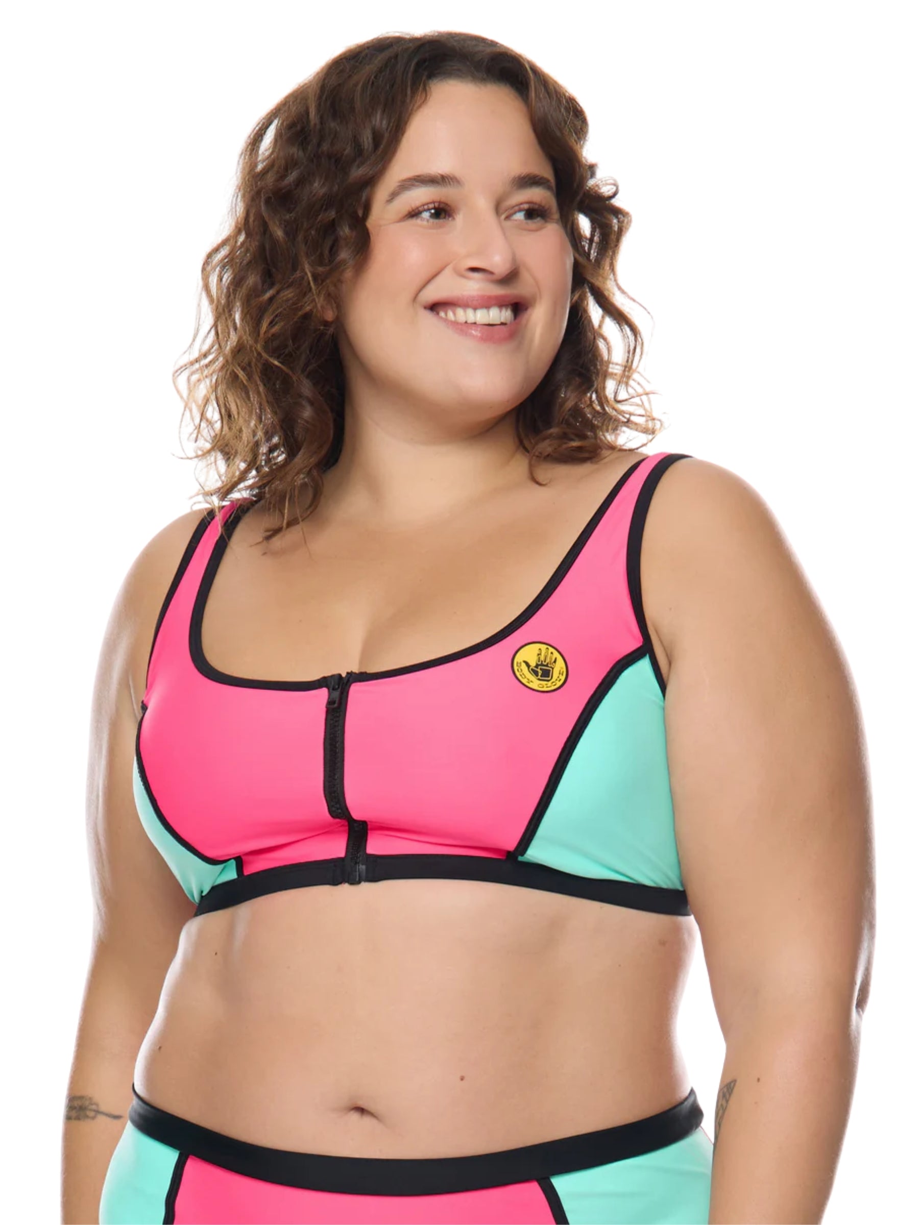 Haut de Maillot de Bain Groove You Spin Me Taille Plus - Bubble Gum