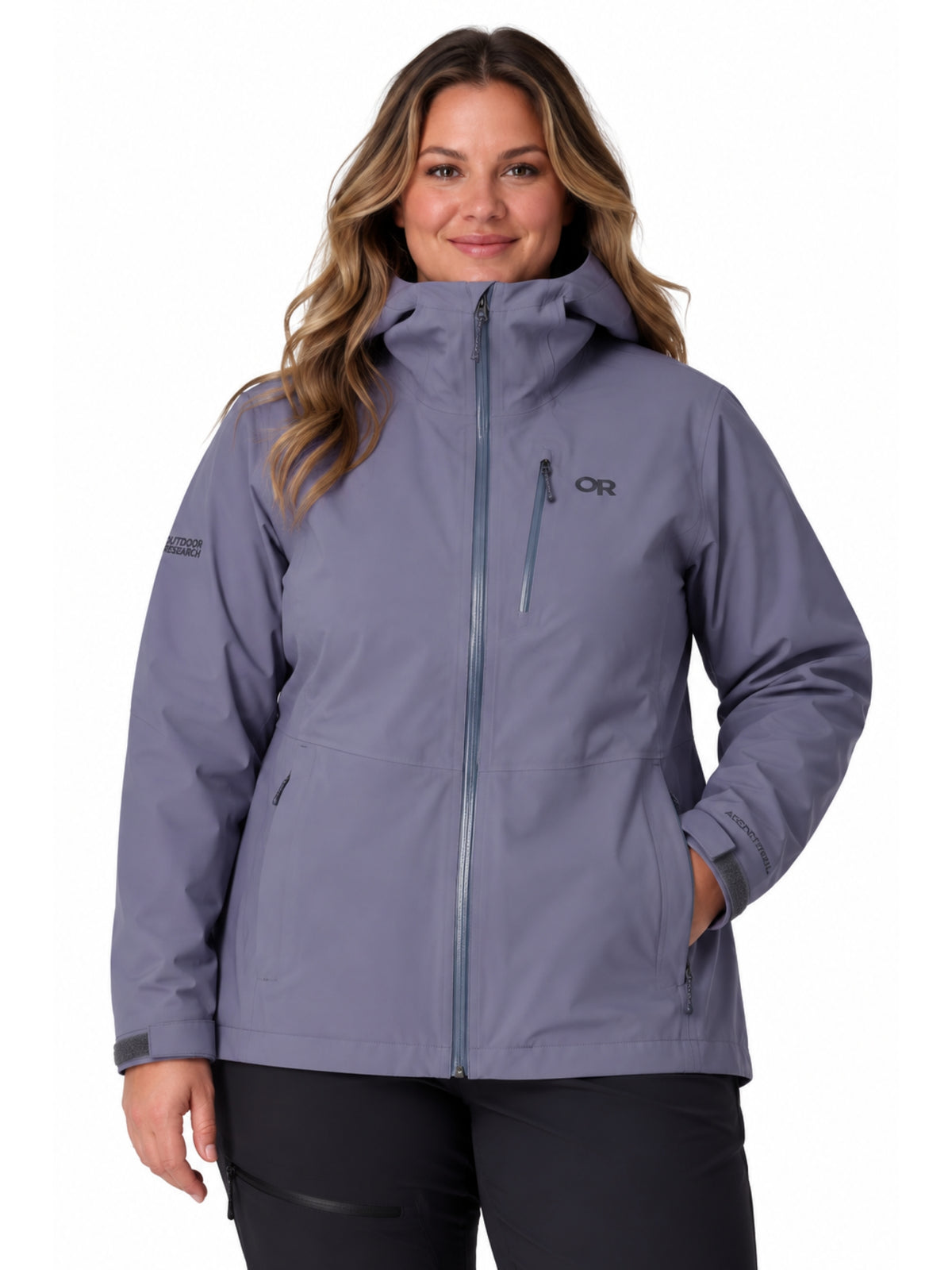Aspire 3L Plus Size Rain Jacket - Smoky Quartz