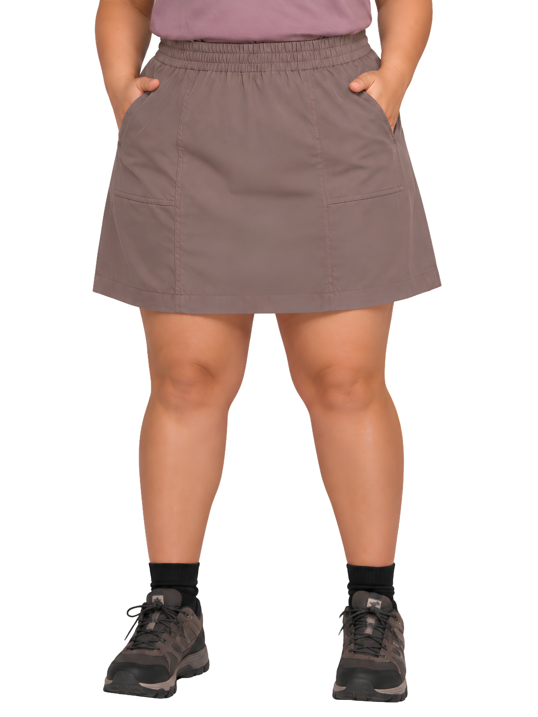 Jupe-Culotte Lapis Taille Plus - Taupe