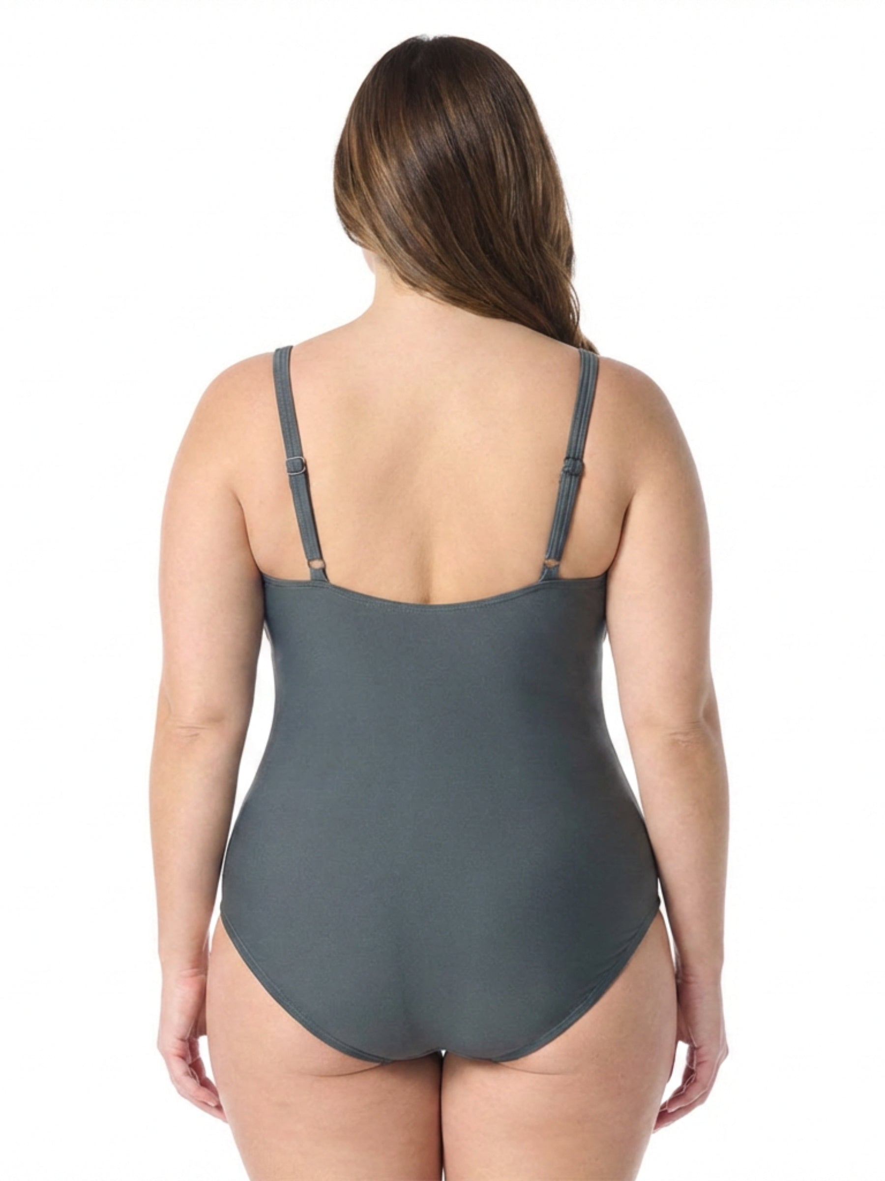 Maillot de Bain Encolure Haute Taille Plus (Bonnet C) - Blue Wave