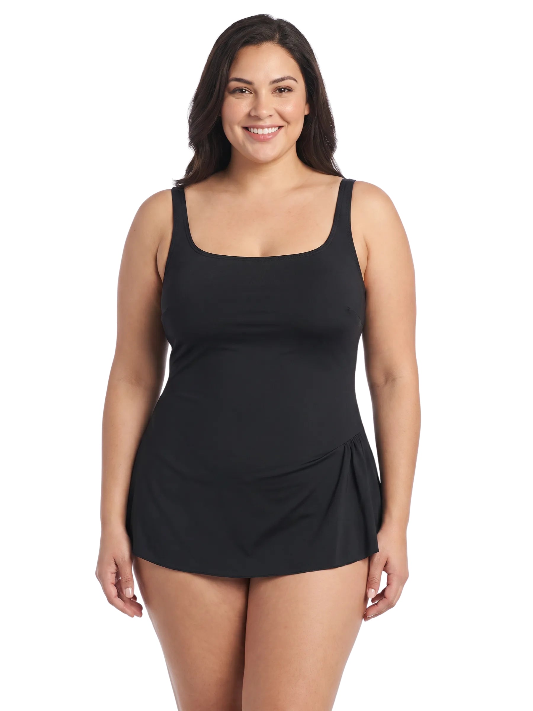 Maillot de Bain Sarong Taille Plus - Noir