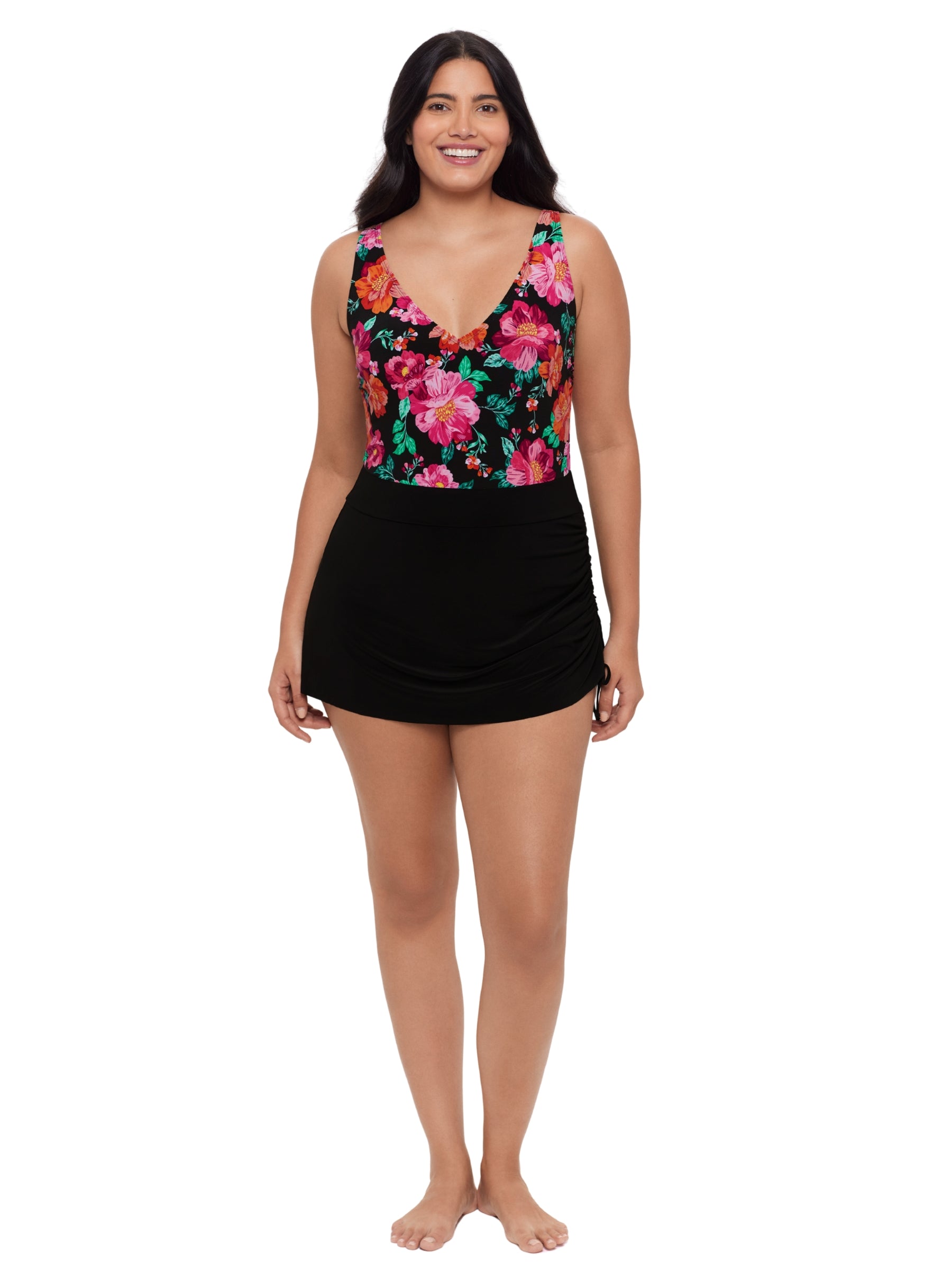 Maillot Robe Julie Hothouse Garden Taille Plus - Black Multi