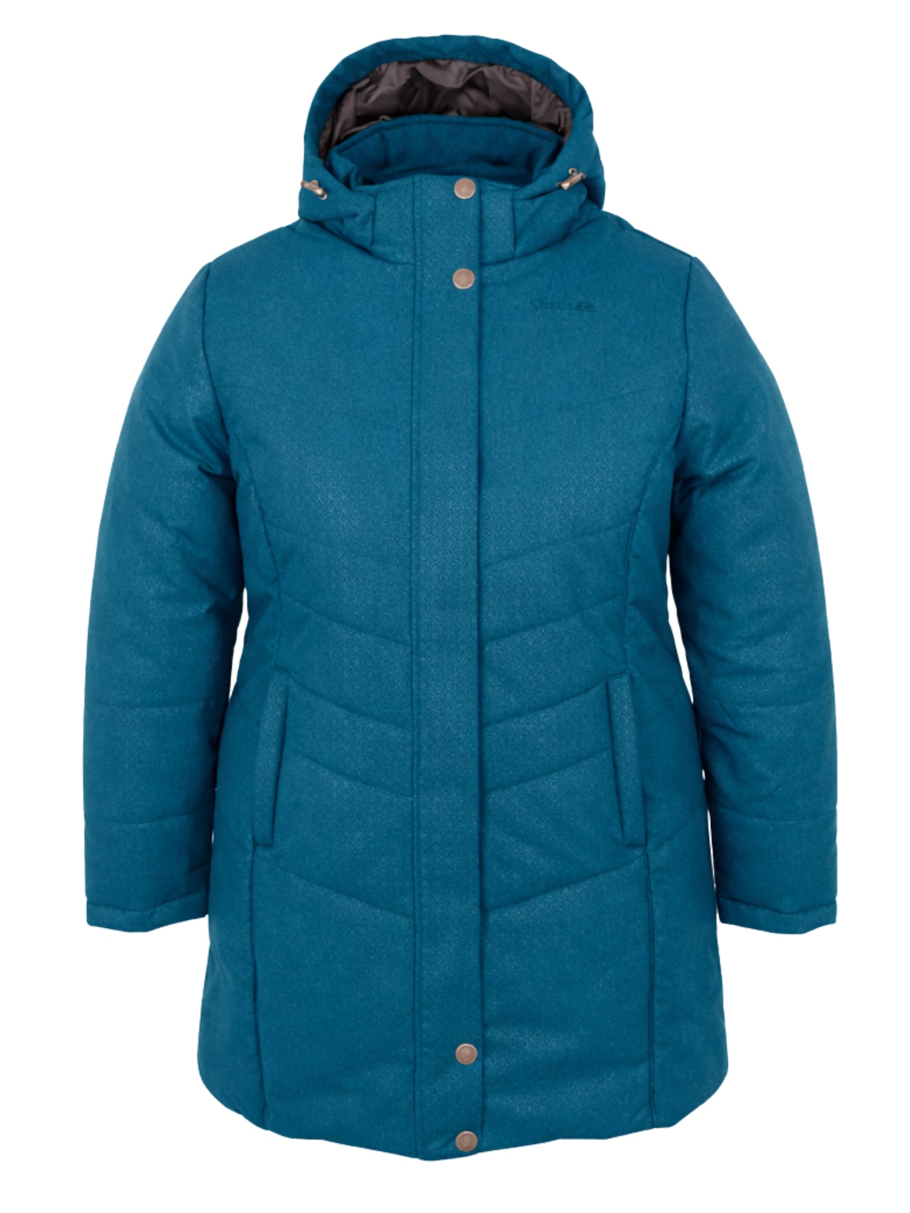 Manteau d'Hiver Vogue Taille Plus - Bleu Récif
