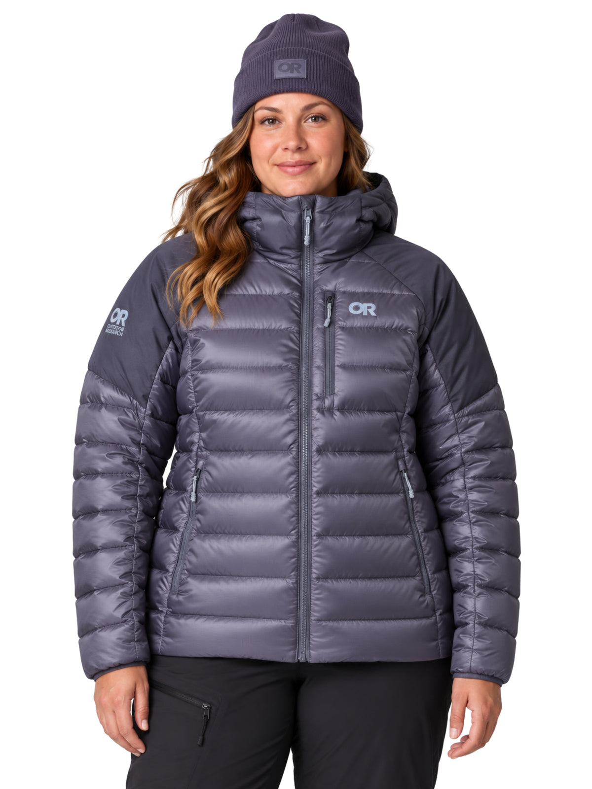 Plus Size Helium Down Insulated Jacket - Smoky Quartz