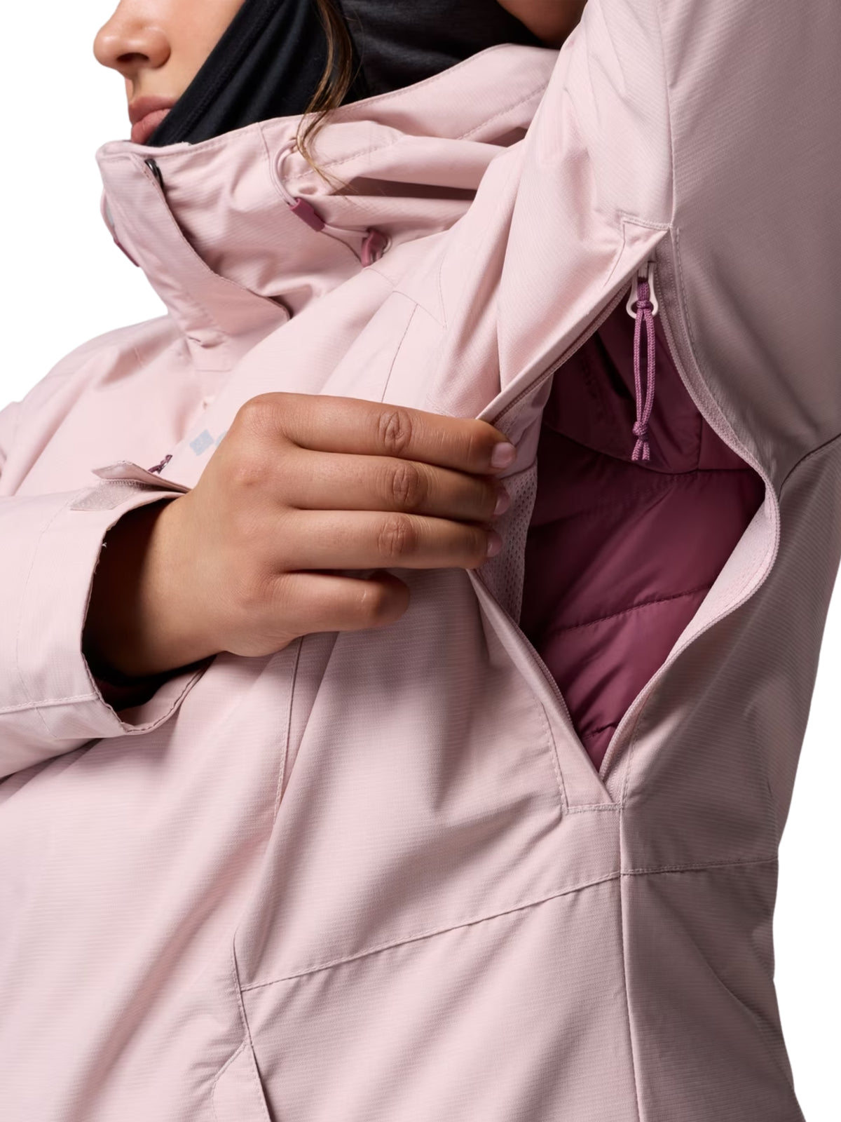 Whirlibird Interchangeable V Plus Size Jacket - Mineral Pink Cross Dye