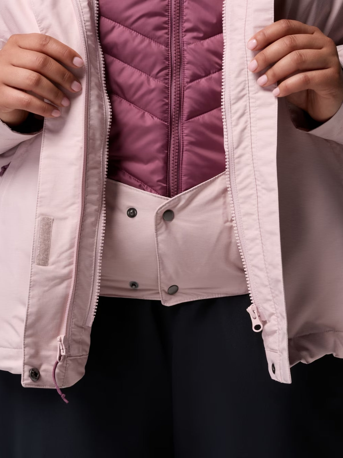 Whirlibird Interchangeable V Plus Size Jacket - Mineral Pink Cross Dye