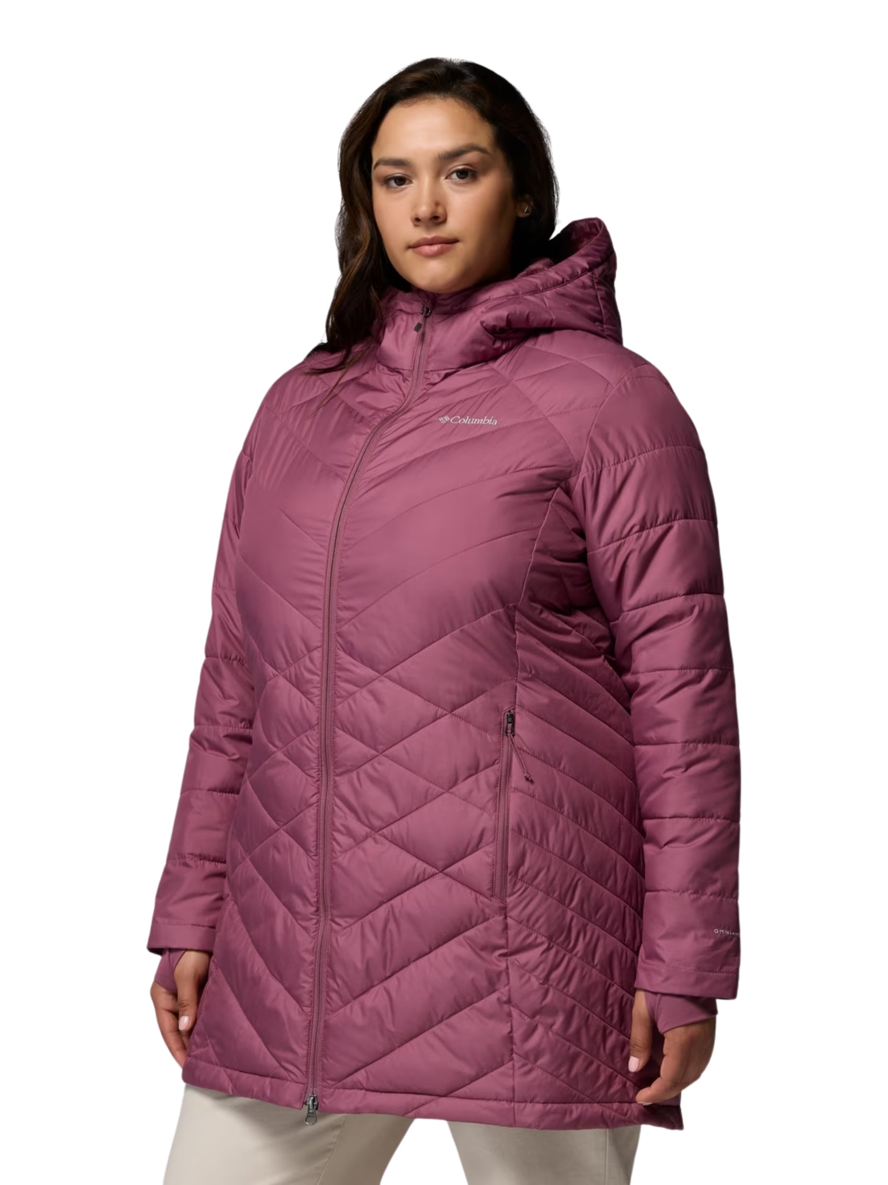 Manteau Long avec Capuchon Heavenly Taille Plus - Antique Mauve