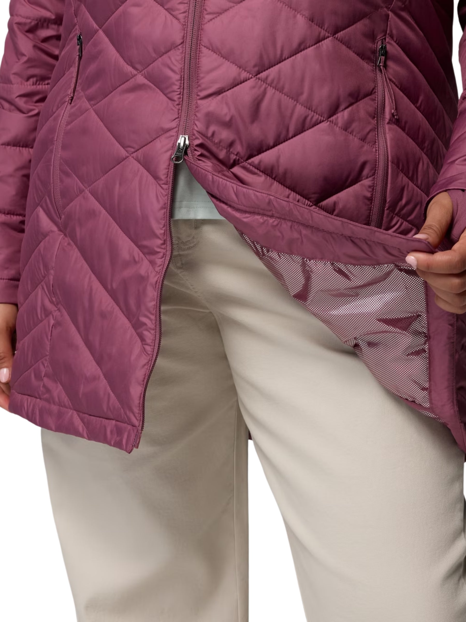 Manteau Long avec Capuchon Heavenly Taille Plus - Antique Mauve