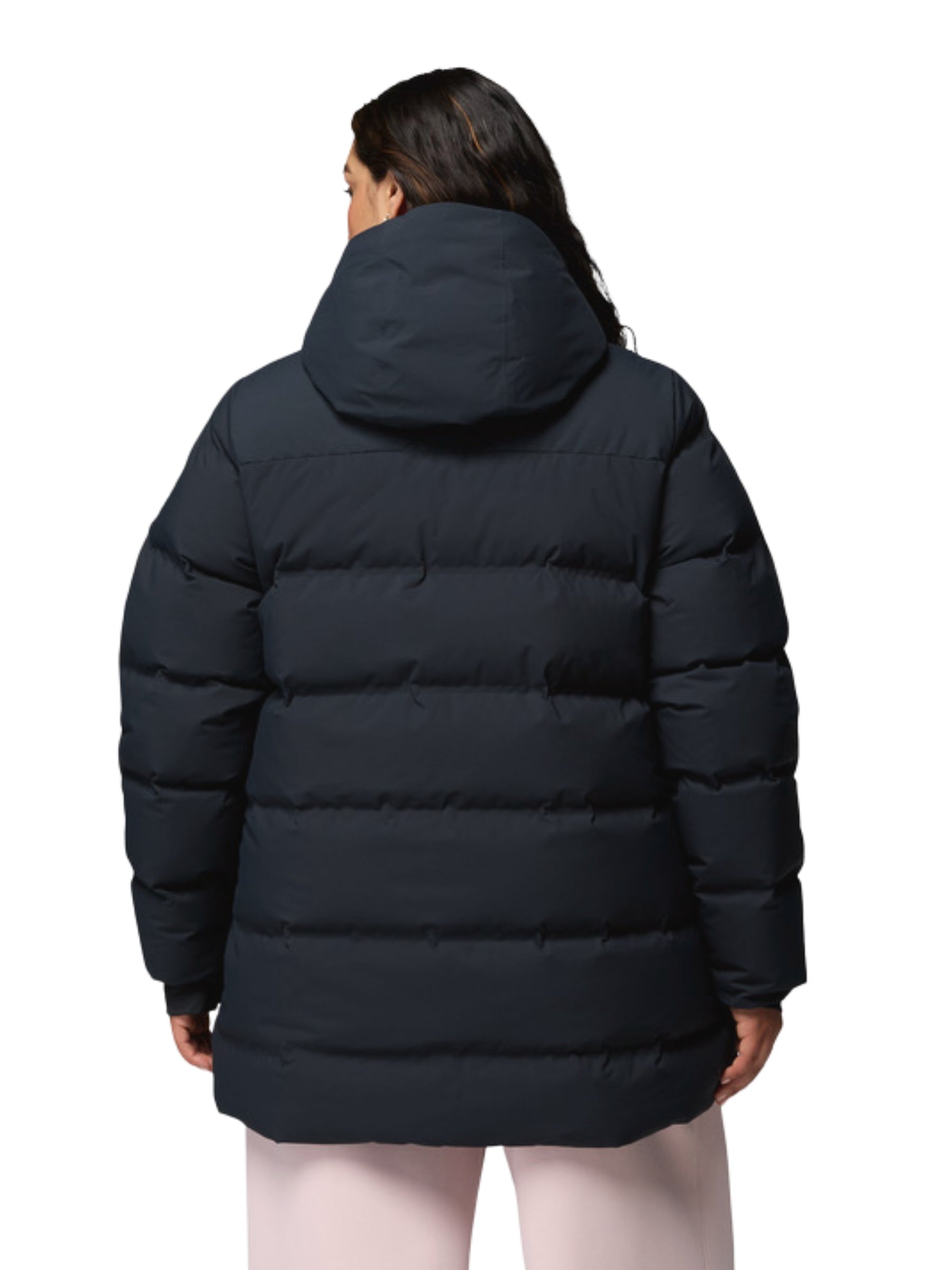 Manteau Mi-Long à Capuchon Amaze Puff Heat Seal Taille Plus - Noir
