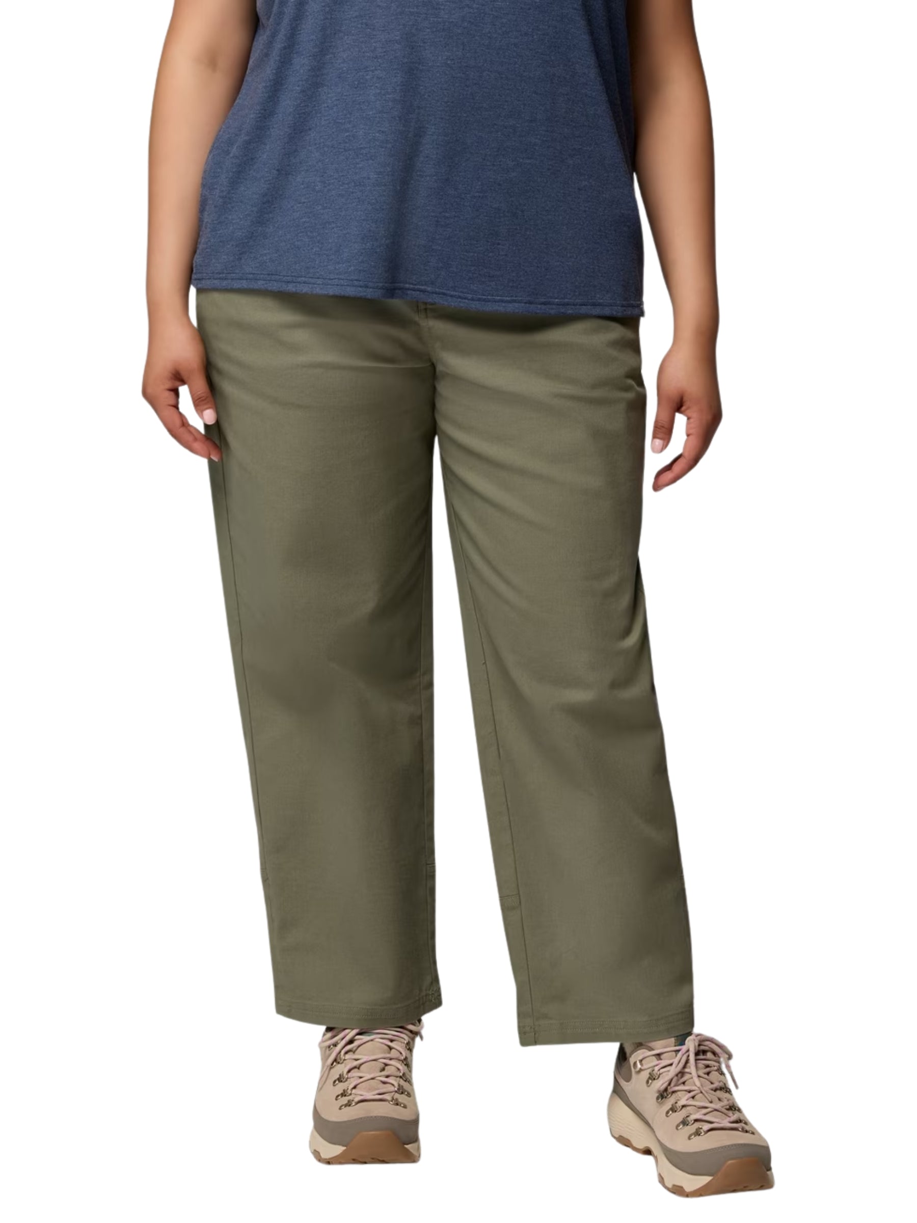 ROC Plus Size Straight Leg Trousers - Stone Green