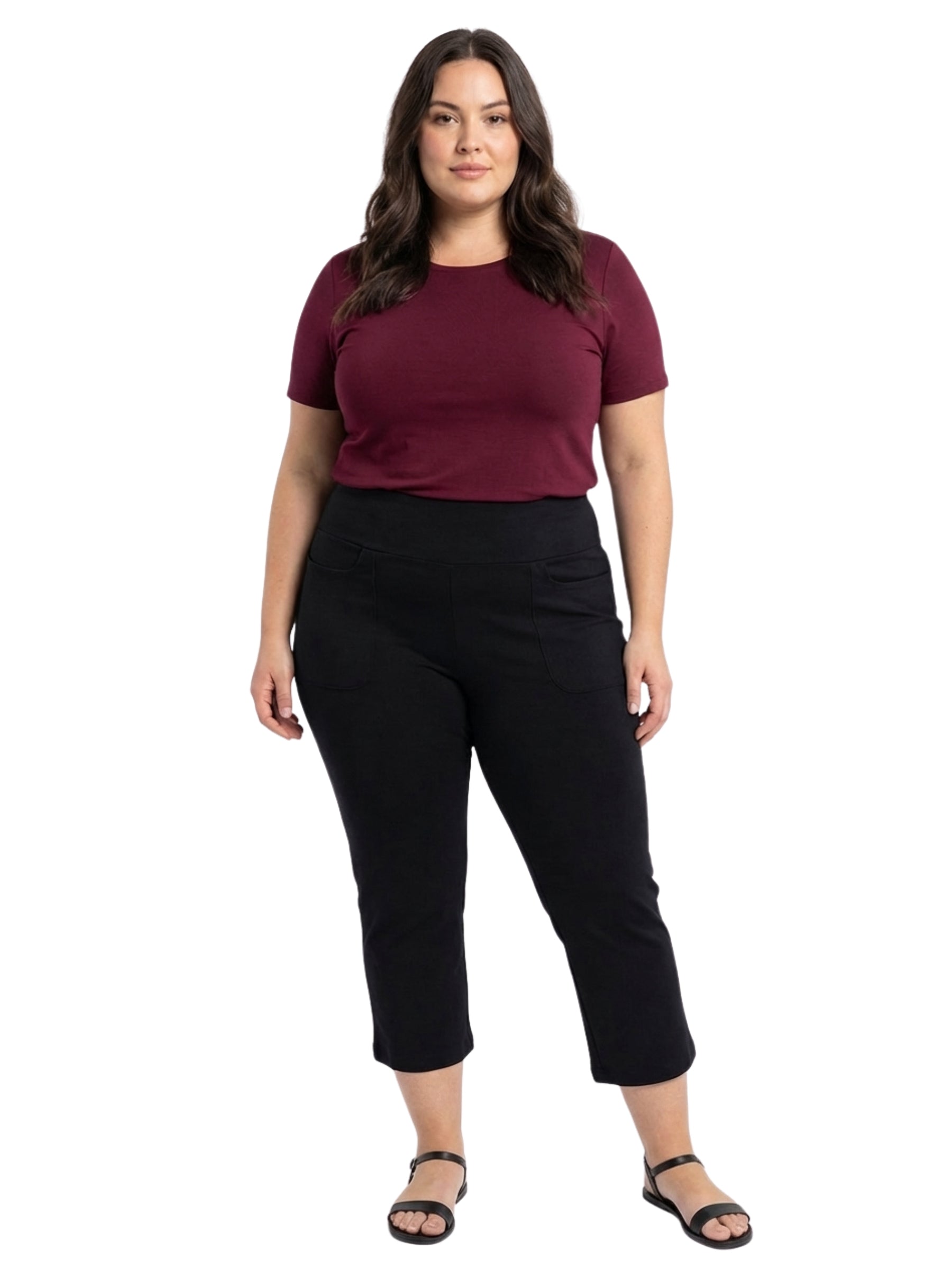 Pantalon Habillé 3/4 Taille Plus - Noir