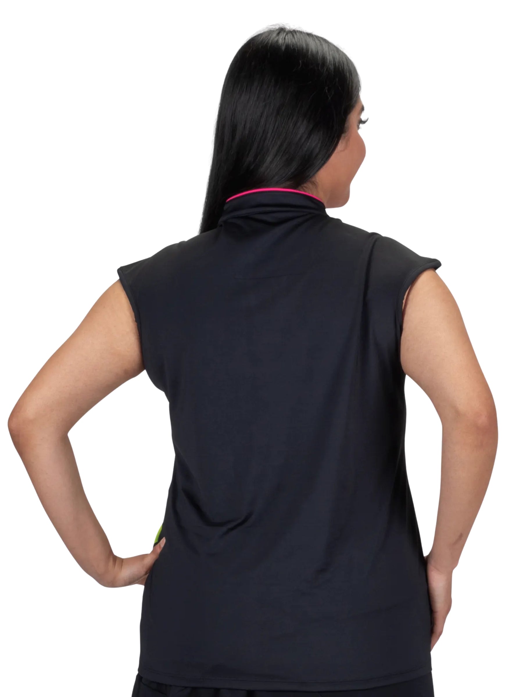 Polo de Golf Express Sans Manches Taille Plus - Noir Multi