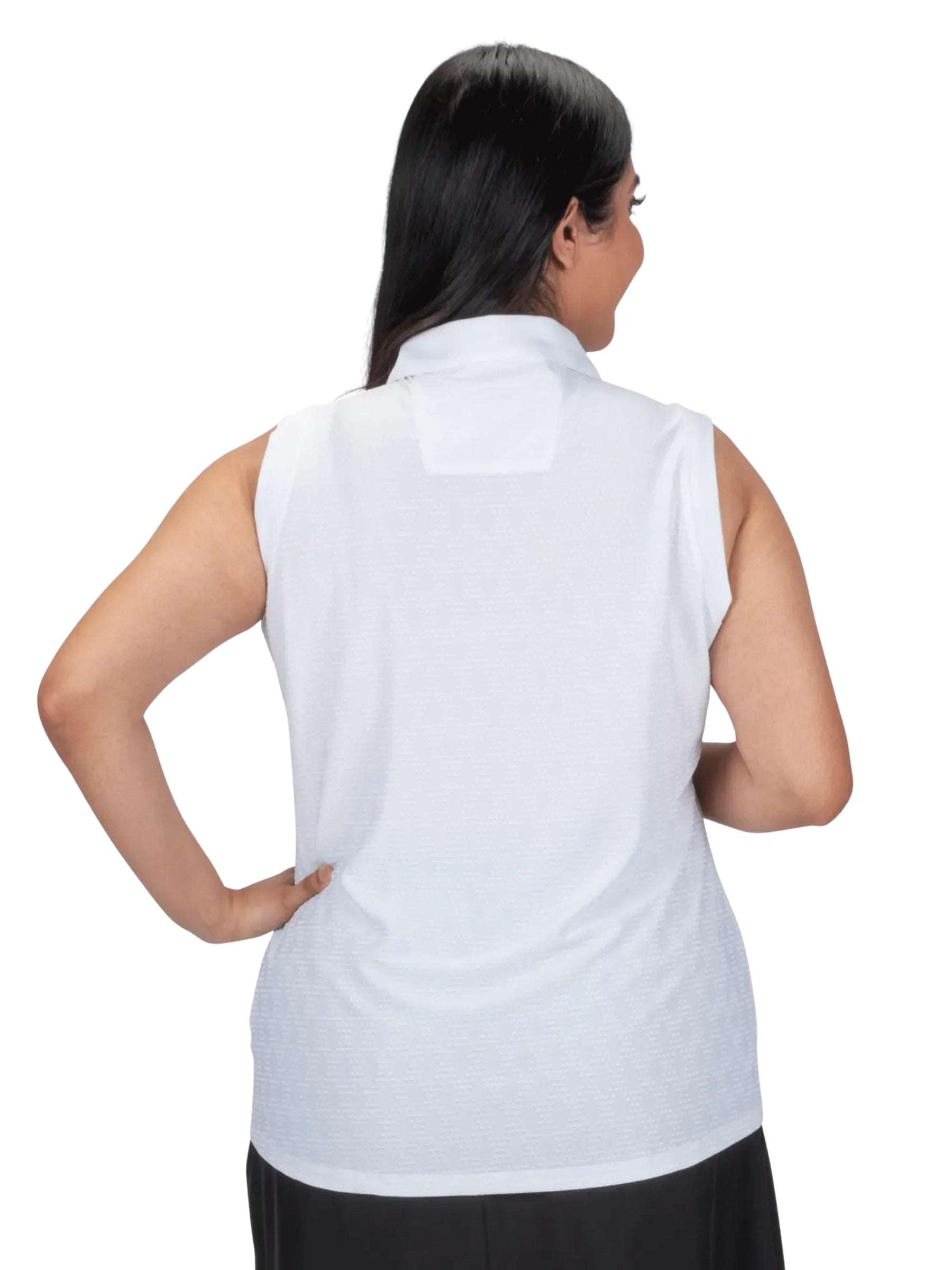 Polo de Golf Tempo Sans Manches Taille Plus - Blanc