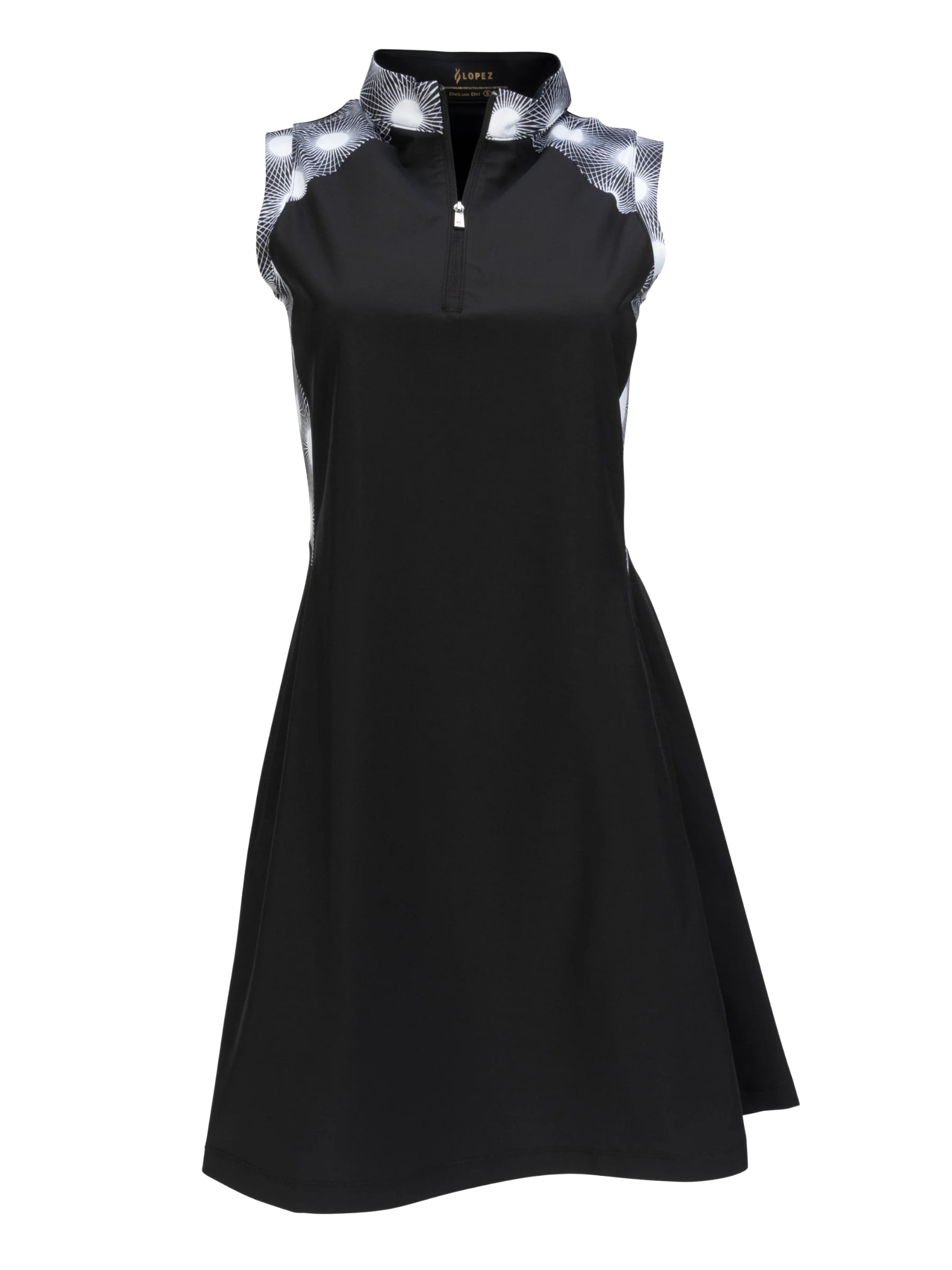 Robe de Golf Brillant Taille Plus - Noir Multi