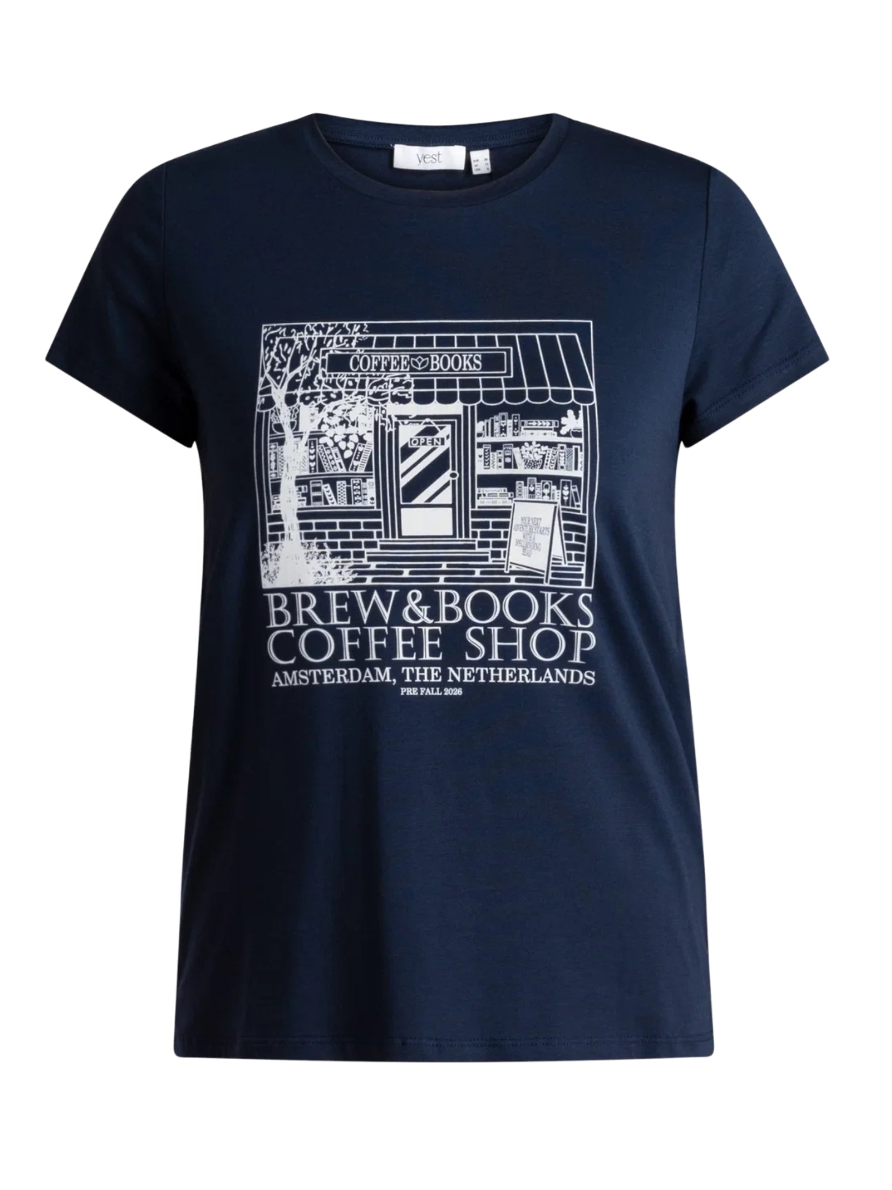 Hadjer Plus Size Graphic Print T-Shirt - Dark Blue