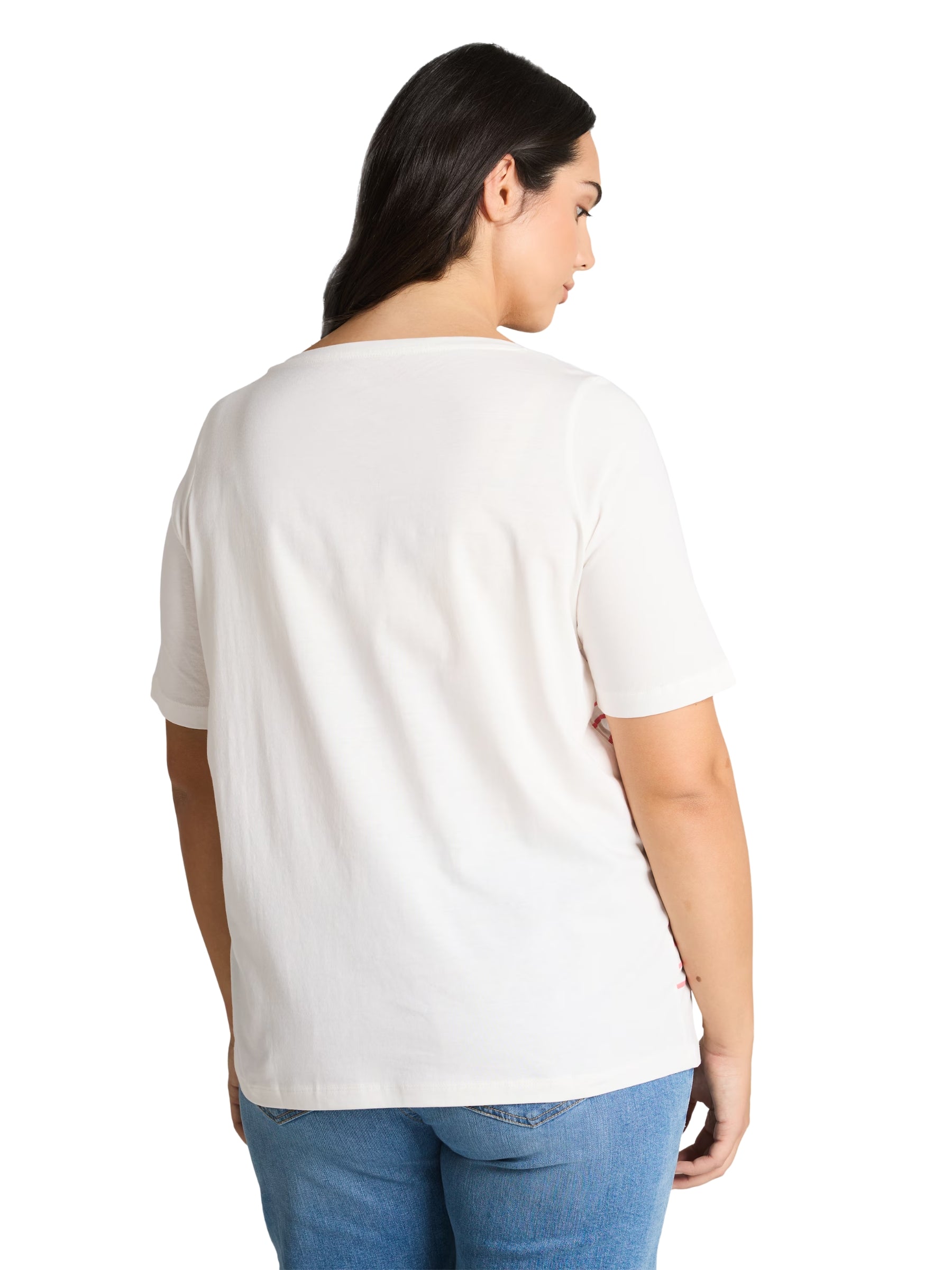 T-shirt à Motif Rayé Taille Plus - Whisper White