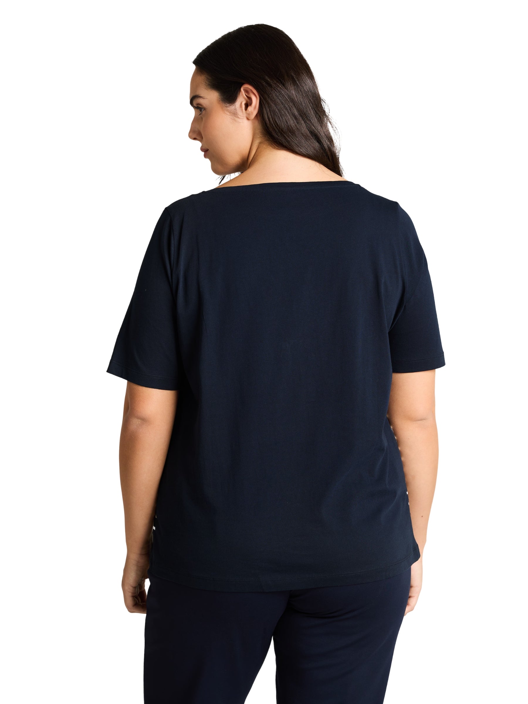 T-shirt à Motif Rayé Taille Plus - Sky Captain Blue