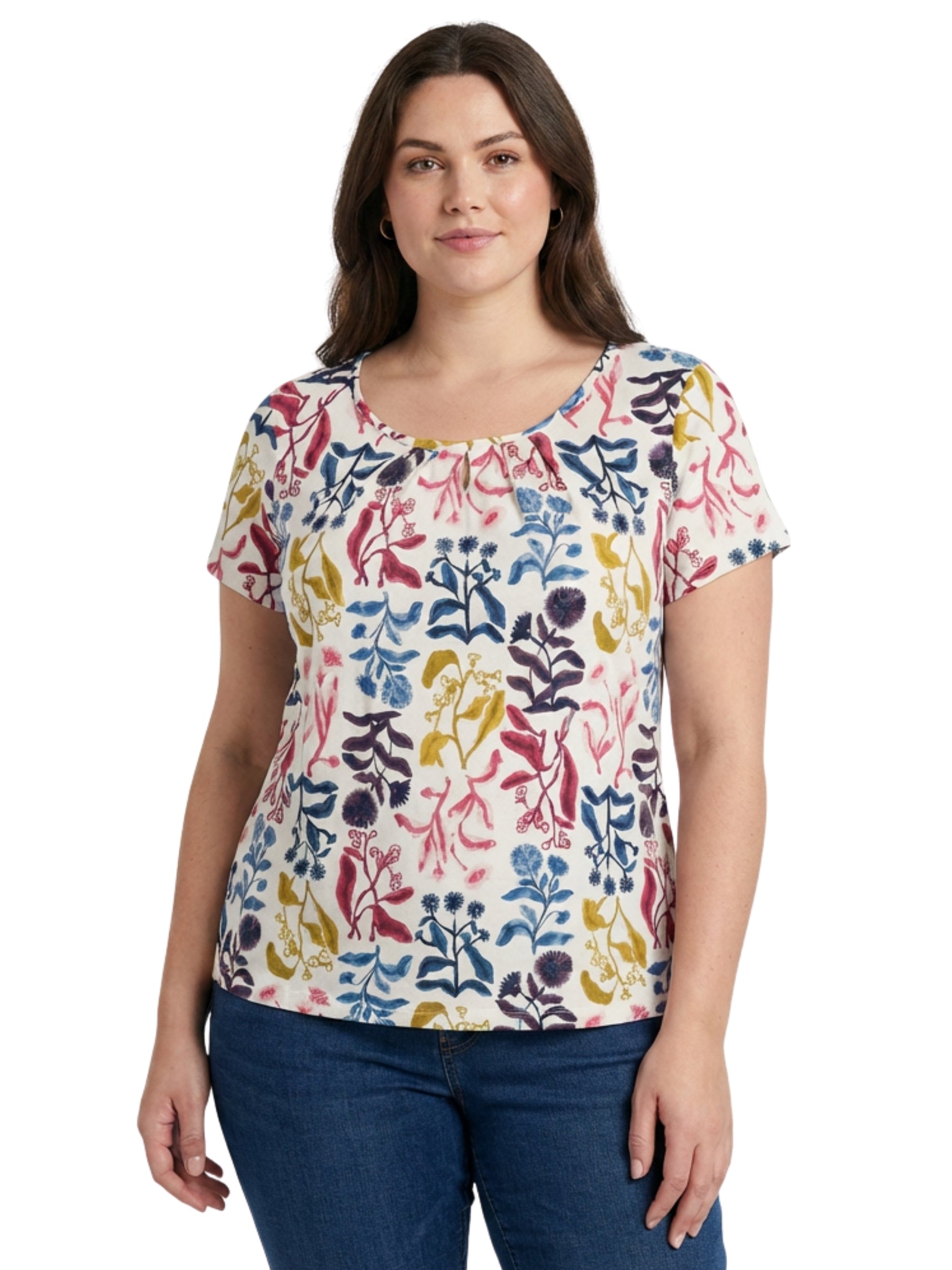 T-shirt Appletree Taille Plus - Inky Botanical Chalk