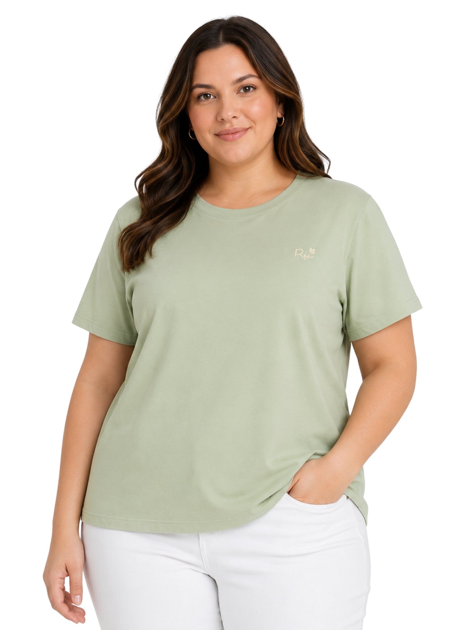 Adori Love Plus Size T-Shirt - Dusty Green