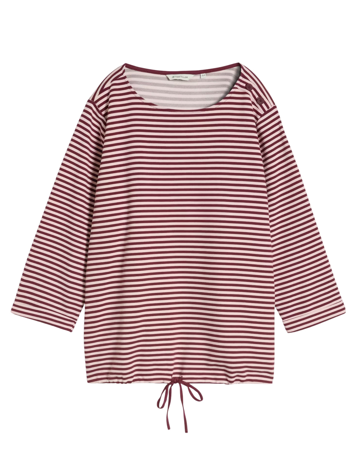 Plus Size Structured T-shirt - Light Pink Preppy Plum Stripe