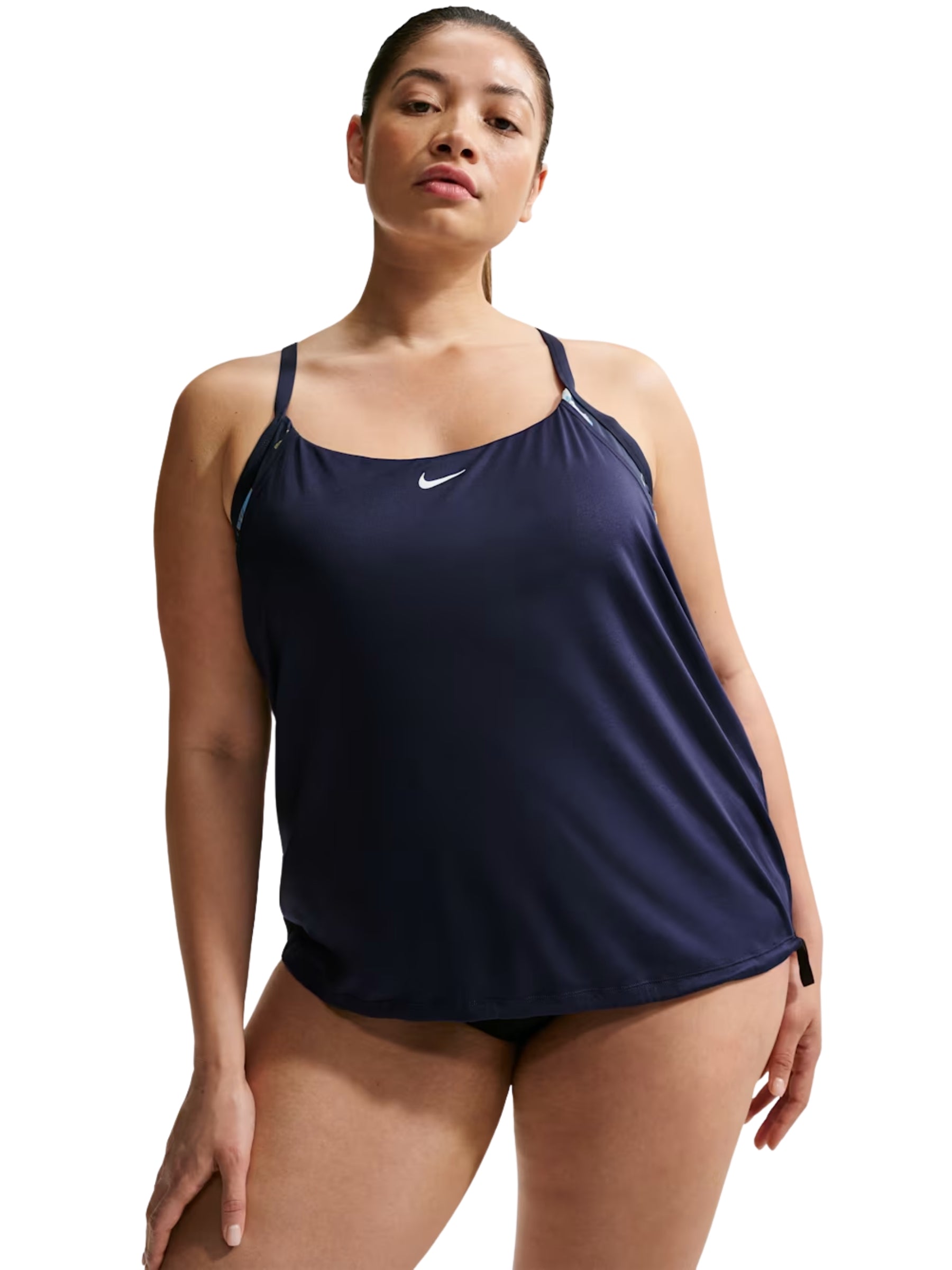 Tankini Deux pièces Superposé Taille Plus - Midnight Navy